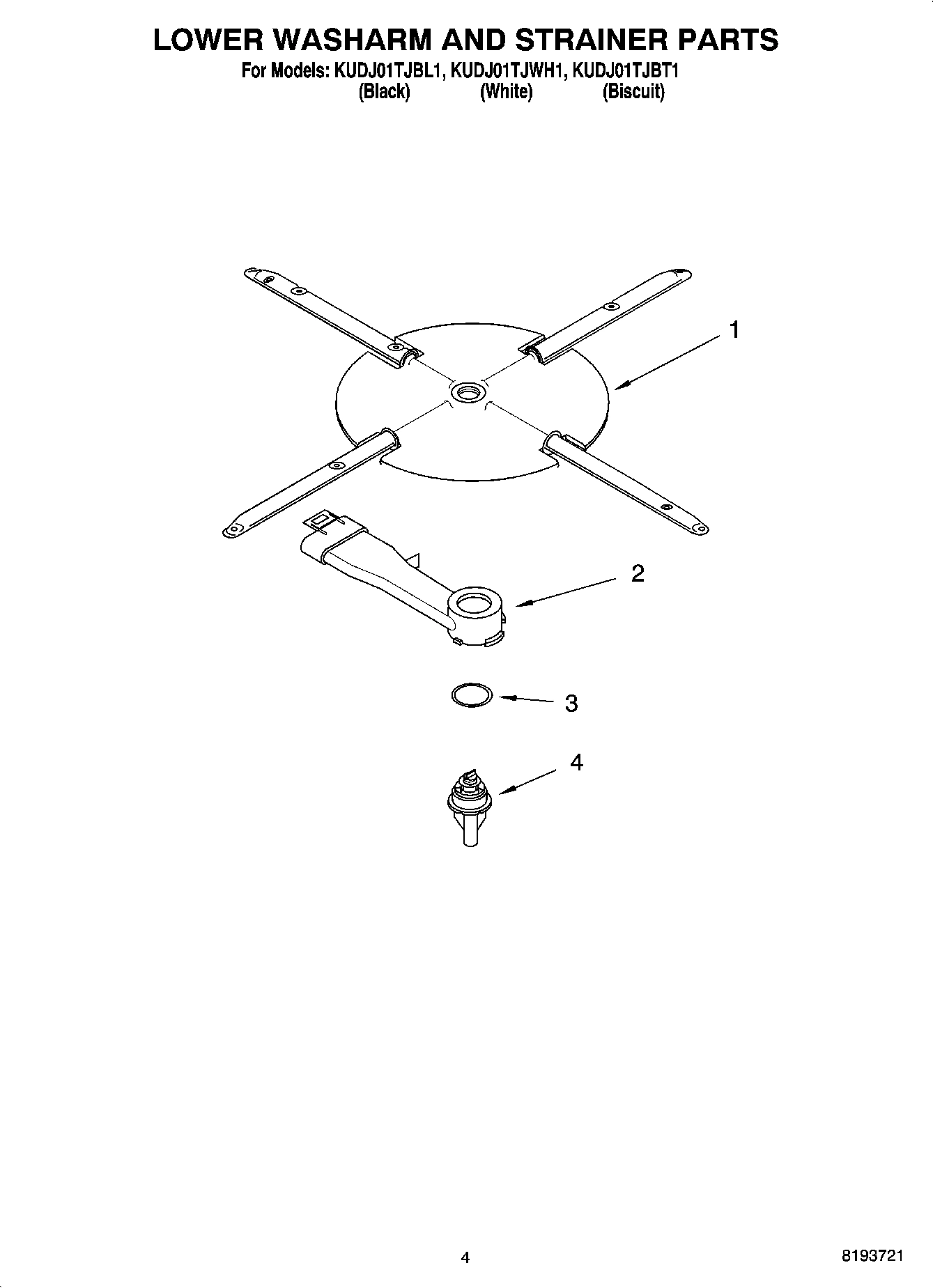 04 - LOWER WASHARM AND STRAINER PARTS