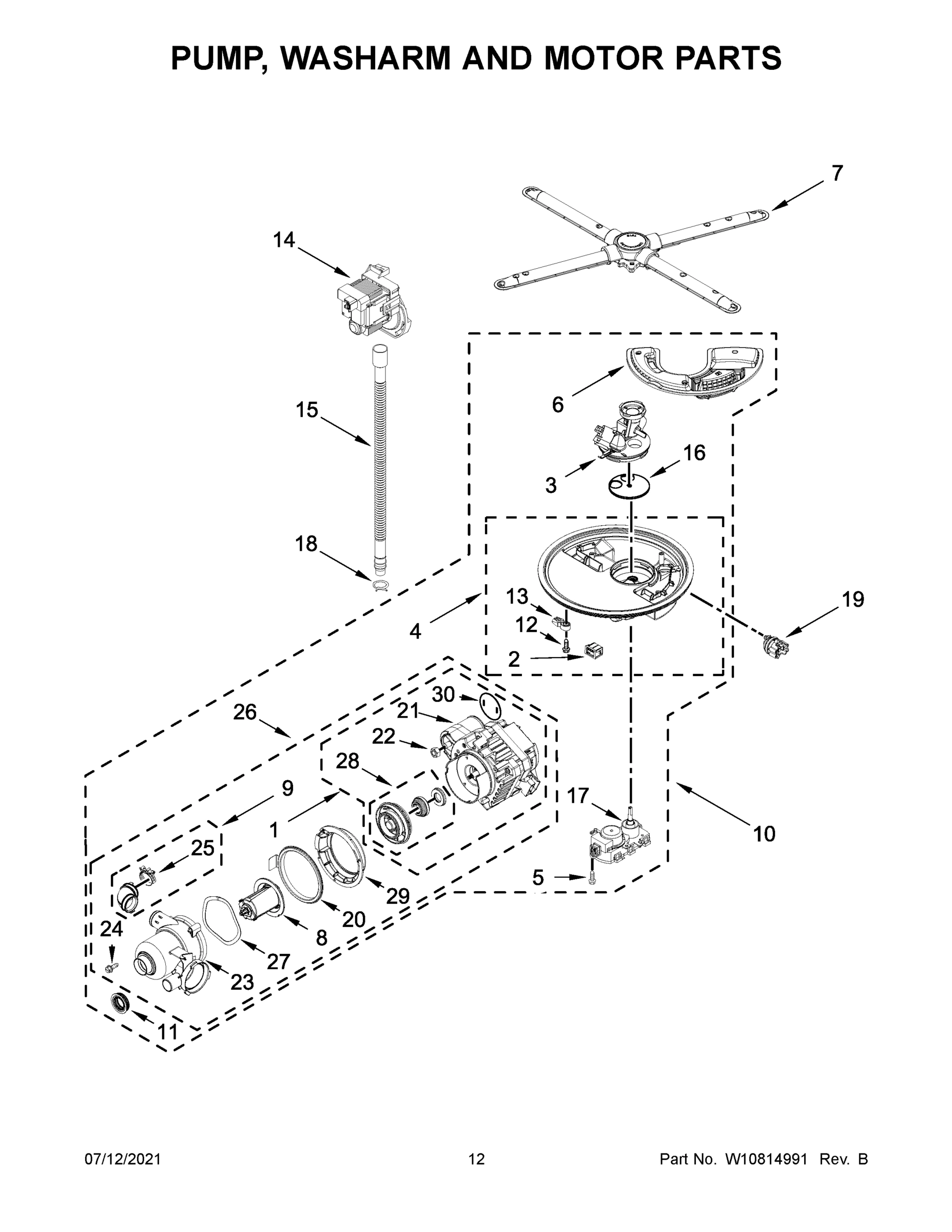 07 - PUMP, WASHARM AND MOTOR PARTS