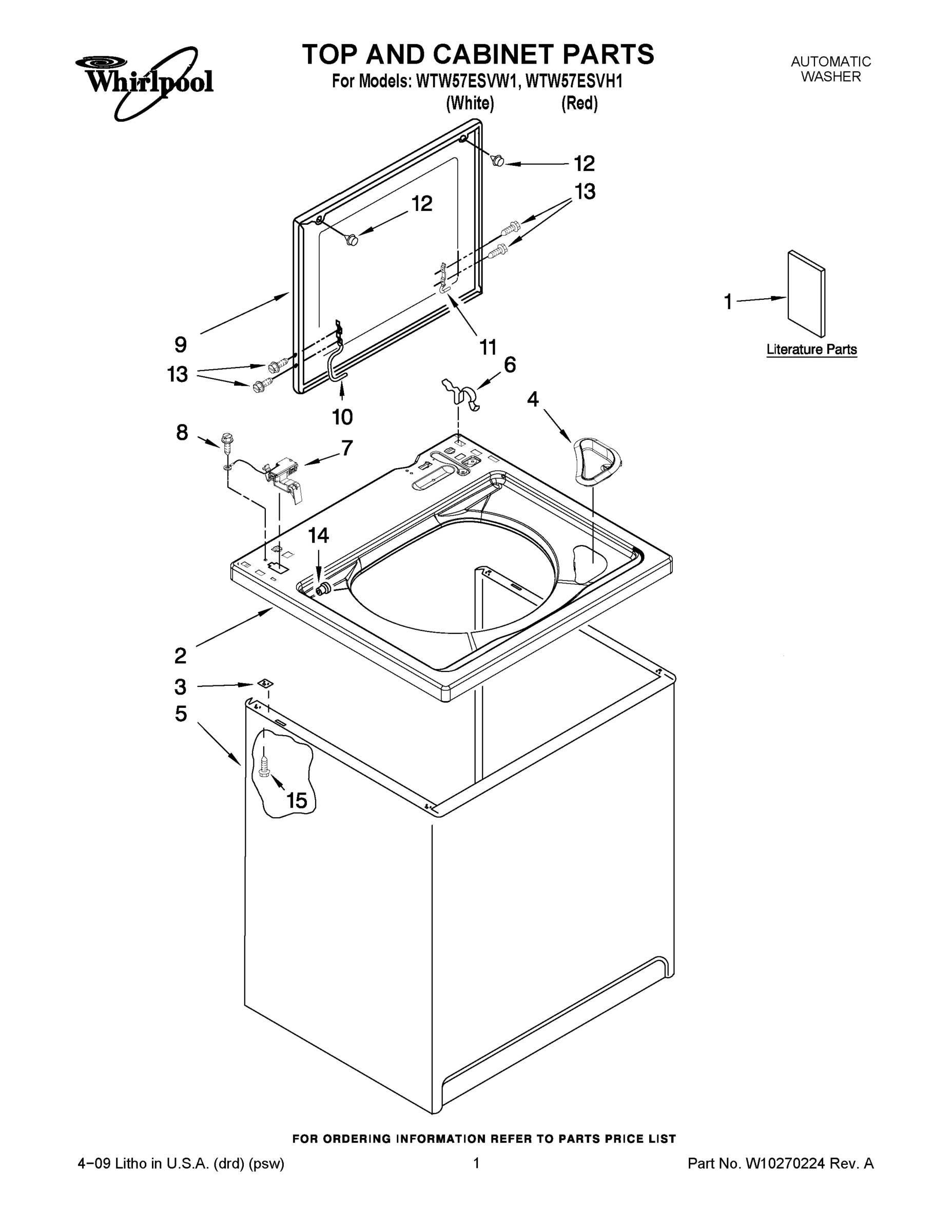 01 - TOP AND CABINET PARTS