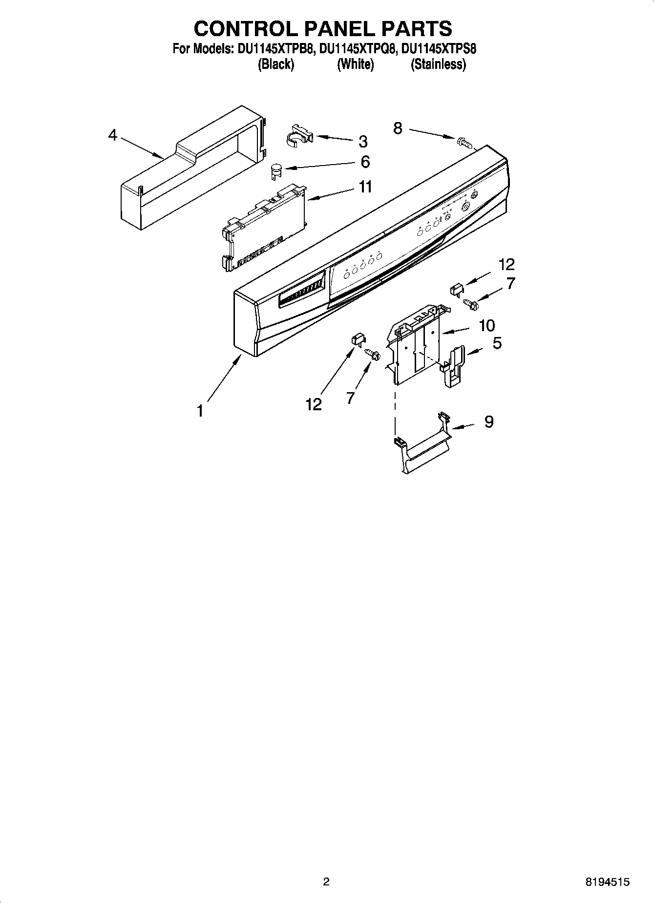 02 - CONTROL PANEL PARTS