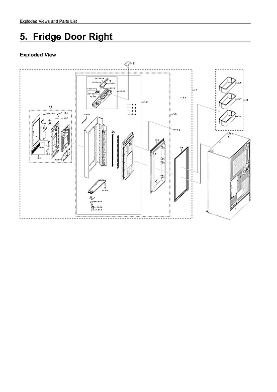 RIGHT REFRIGERATOR DOOR PARTS