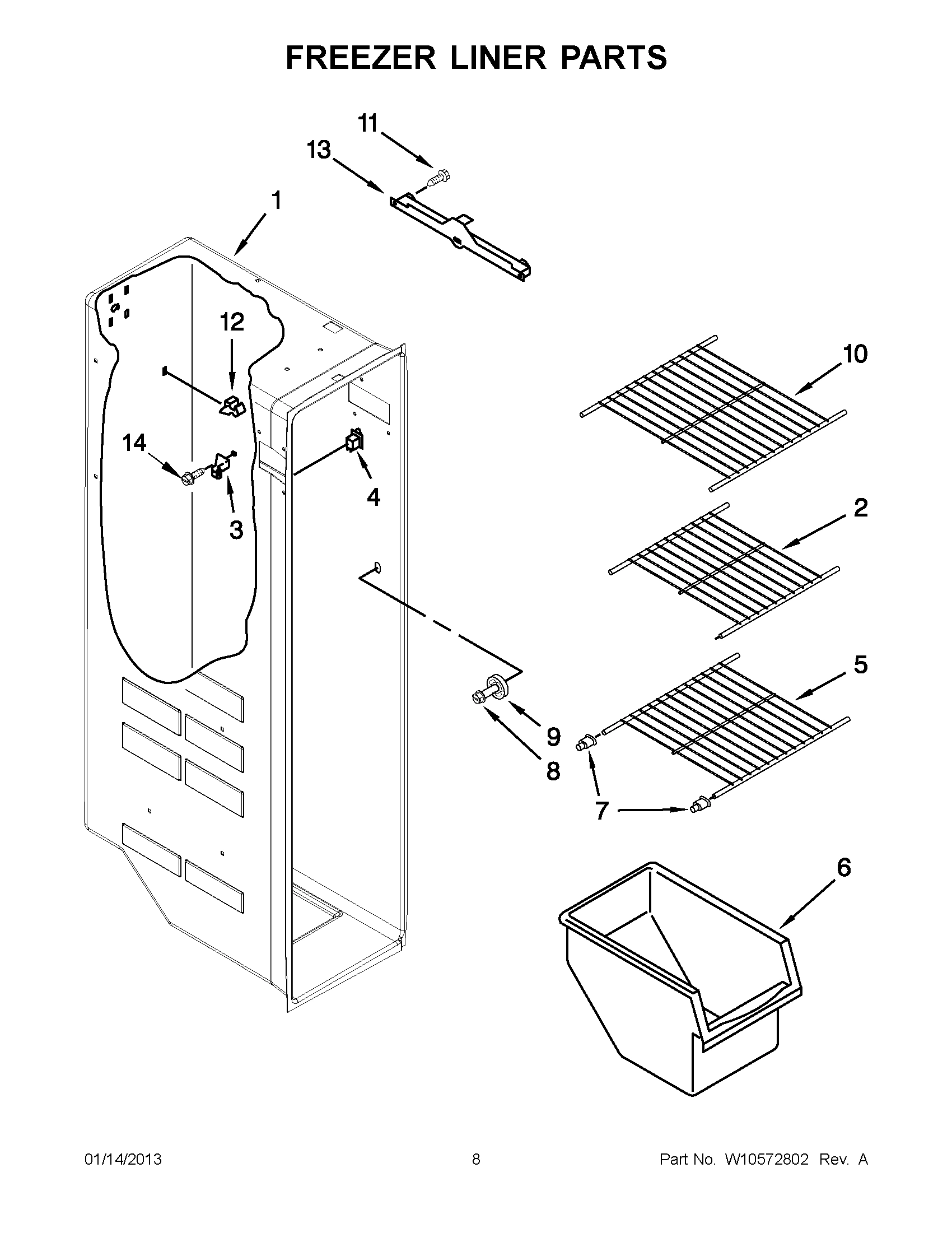 04 - FREEZER LINER PARTS