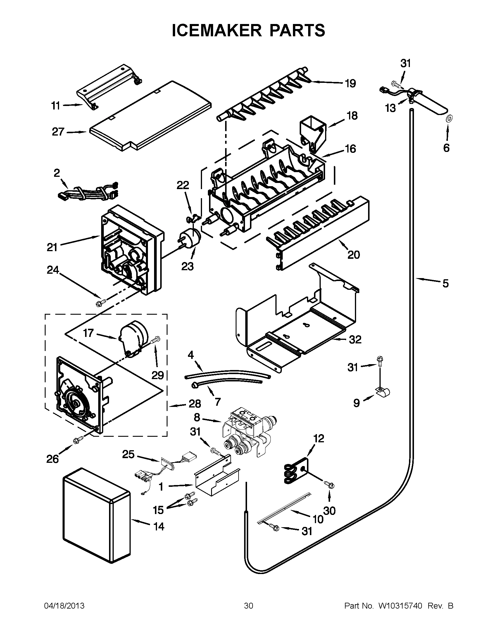 15 - ICEMAKER PARTS