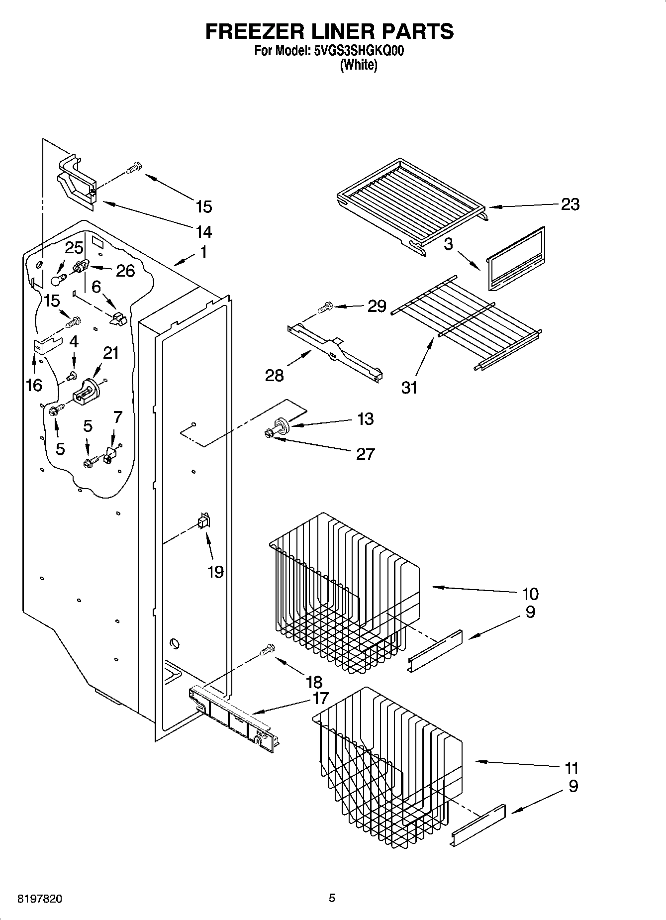 04 - FREEZER LINER PARTS