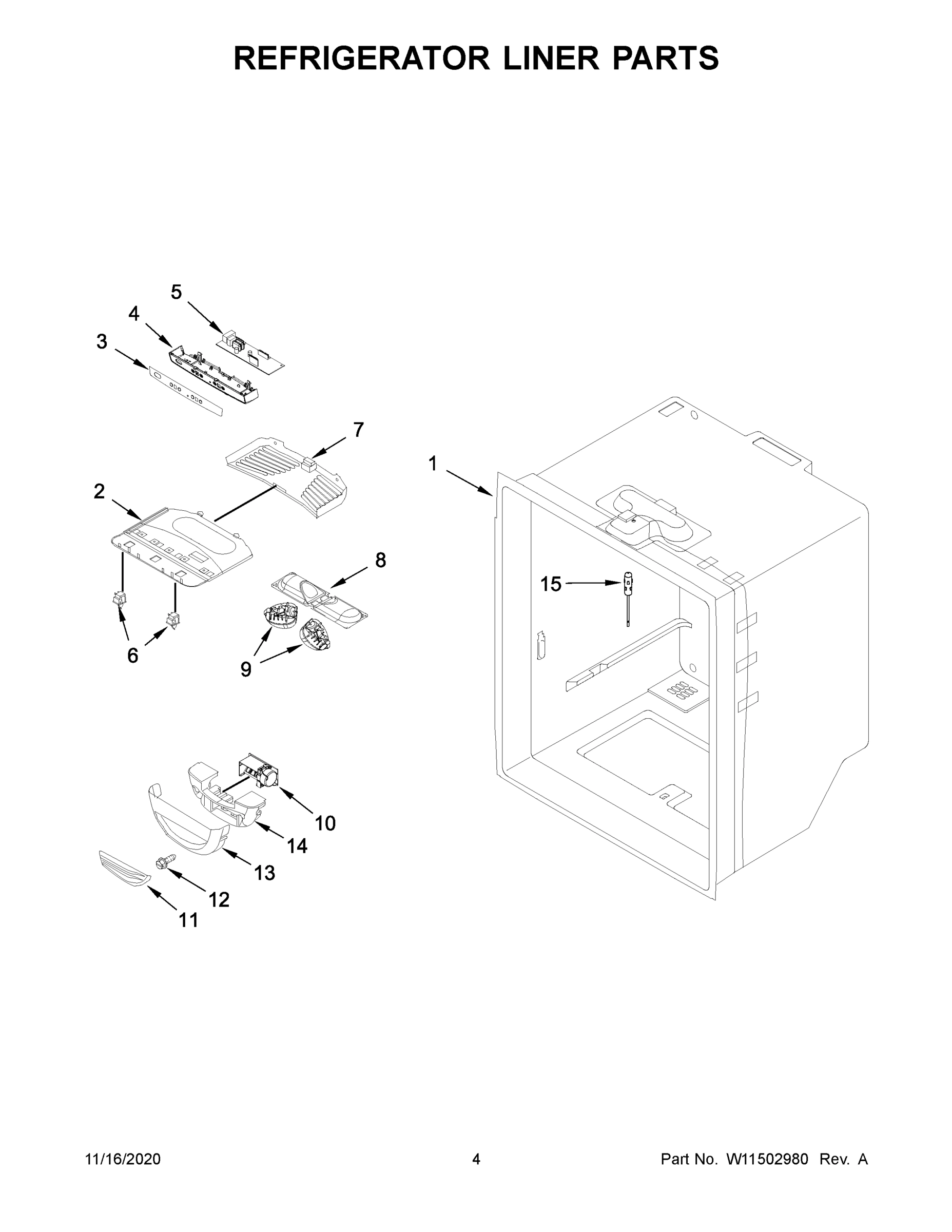 03 - REFRIGERATOR LINER PARTS
