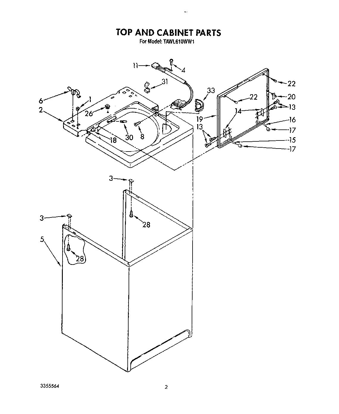 02 - TOP AND CABINET, LIT/OPTIONAL