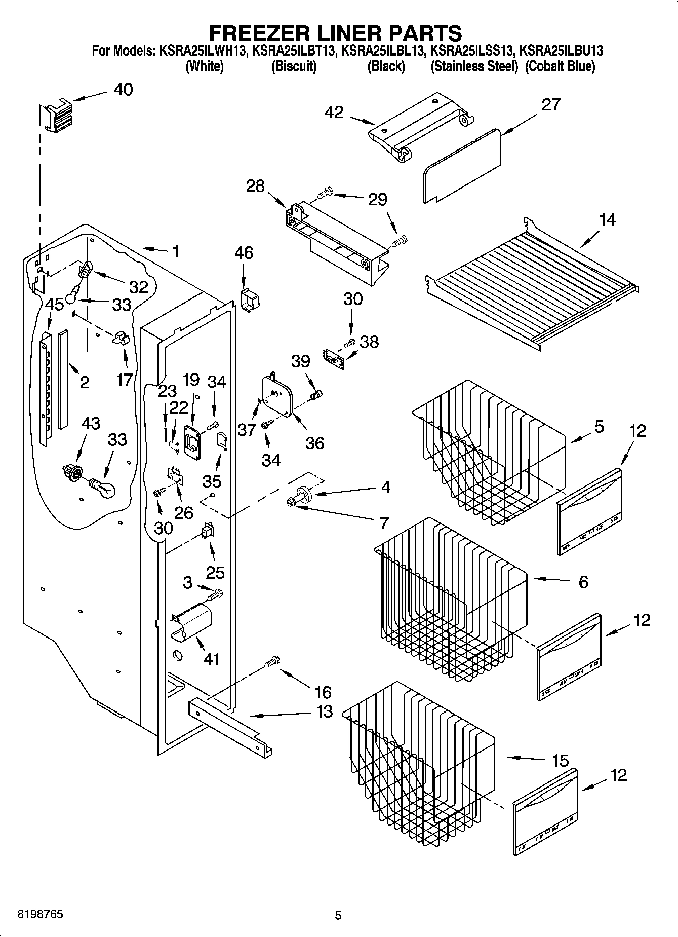 04 - FREEZER LINER PARTS
