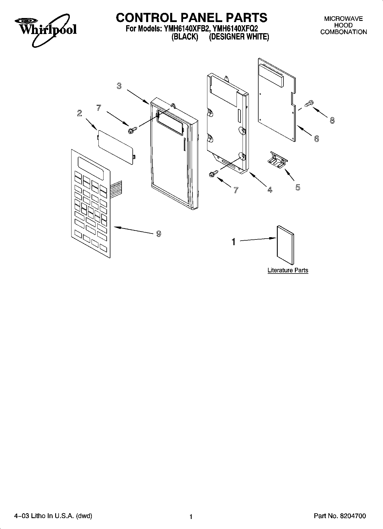 01 - CONTROL PANEL PARTS