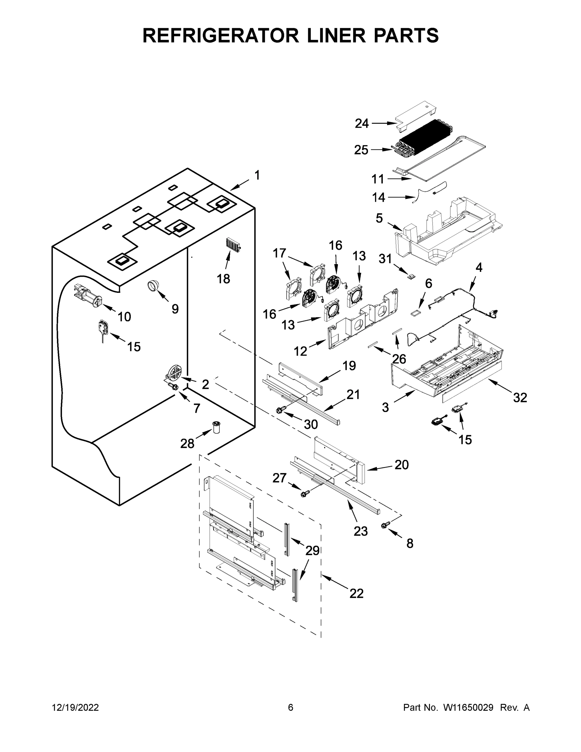 04 - REFRIGERATOR LINER PARTS