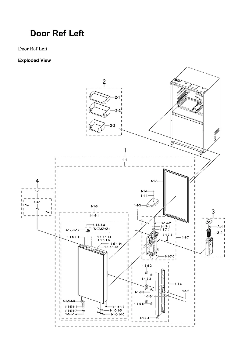 LEFT REFRIGERATOR DOOR PARTS