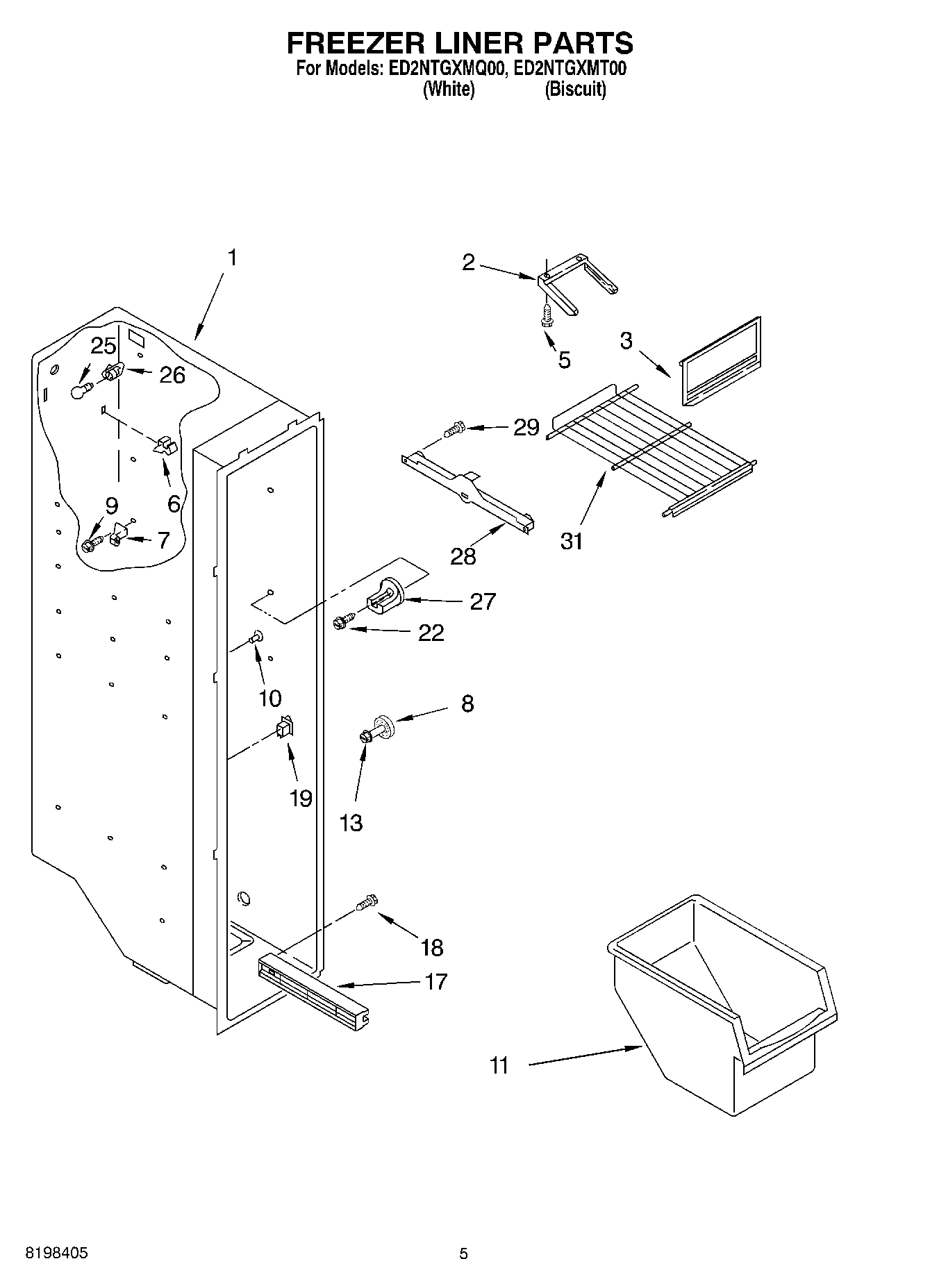 04 - FREEZER LINER PARTS