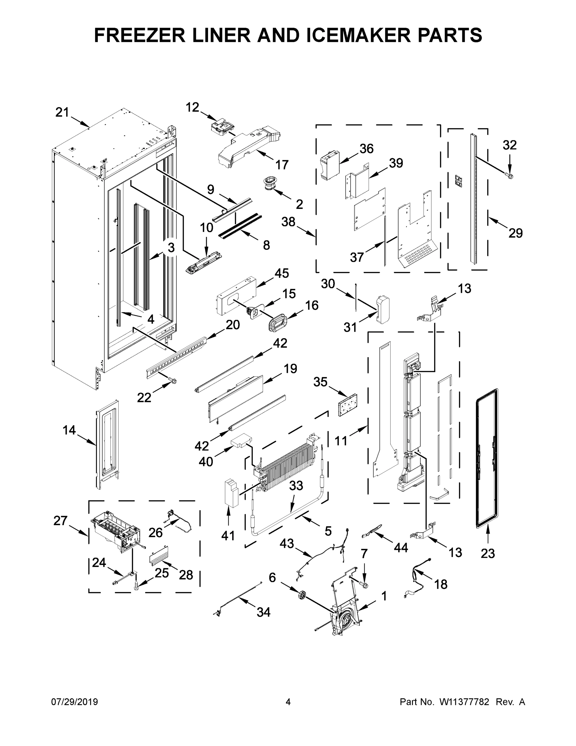 03 - FREEZER LINER AND ICEMAKER PARTS