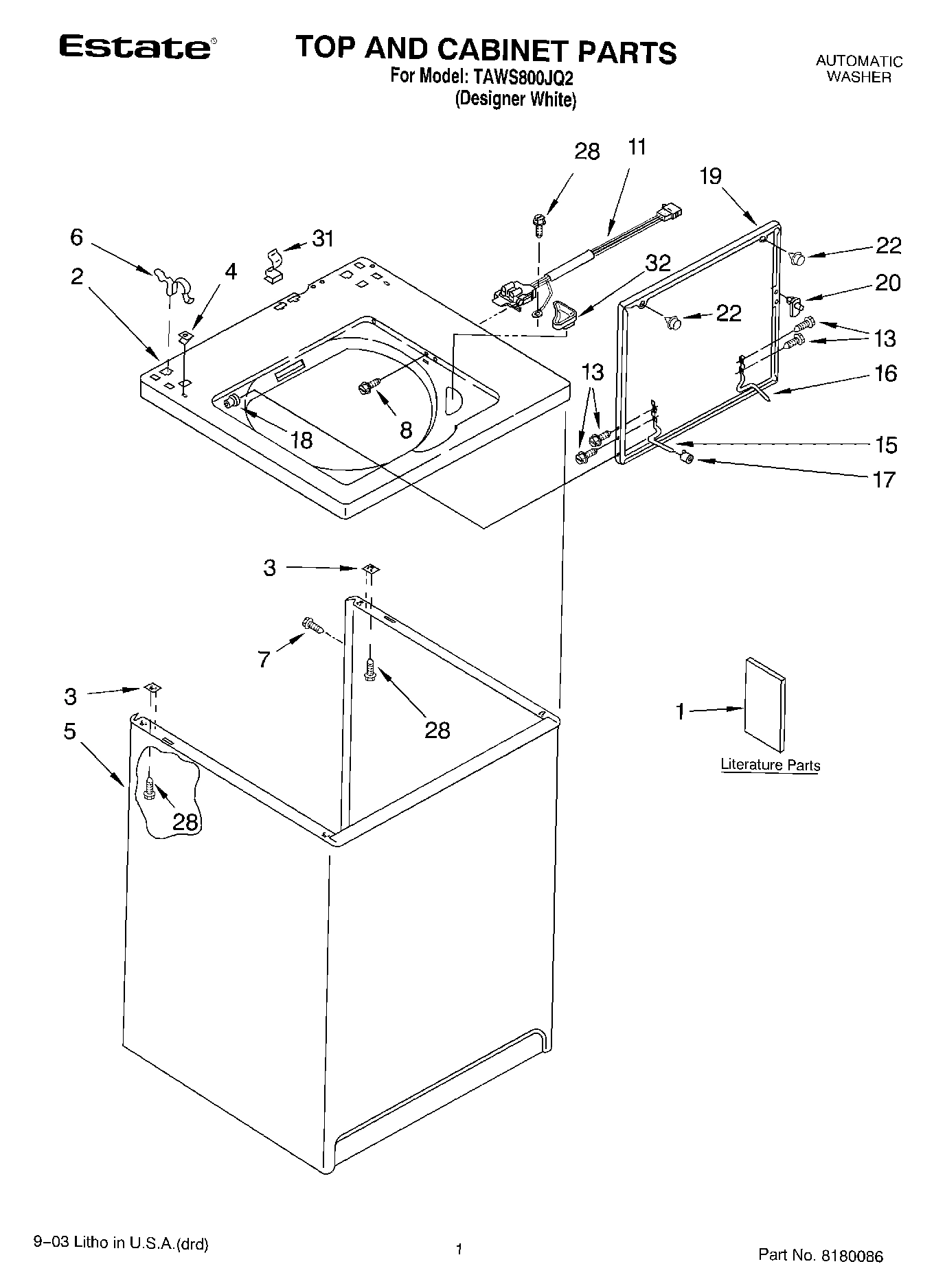 01 - TOP AND CABINET PARTS
