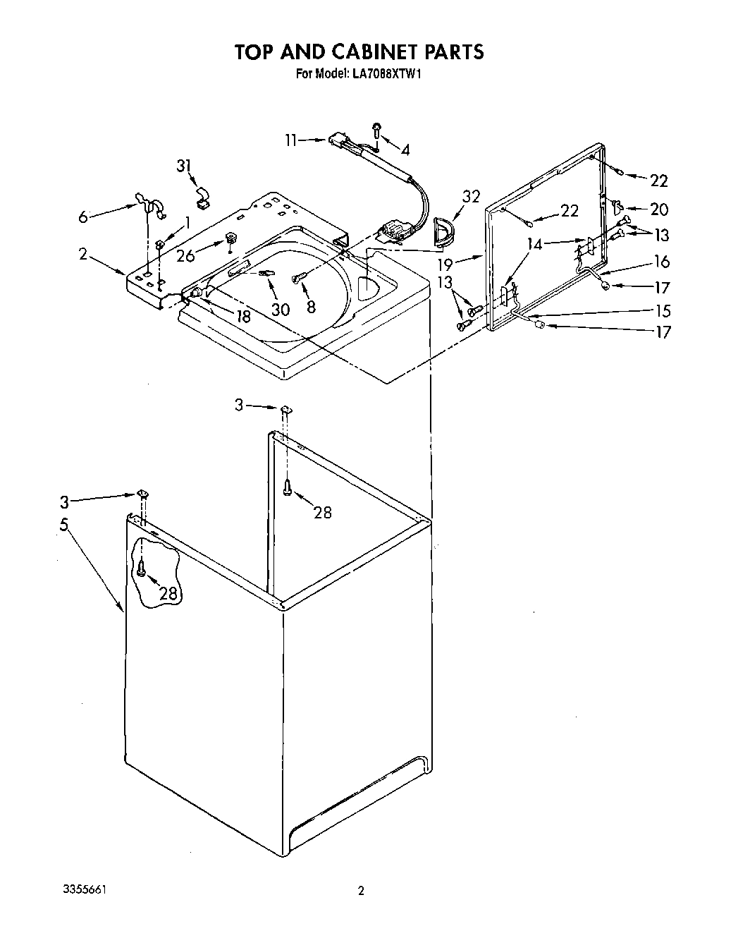 02 - TOP AND CABINET, LIT/OPTIONAL