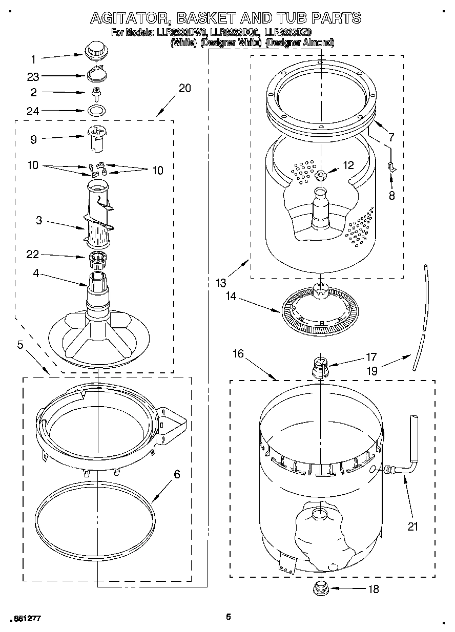 03 - AGITATOR, BASKET AND TUB