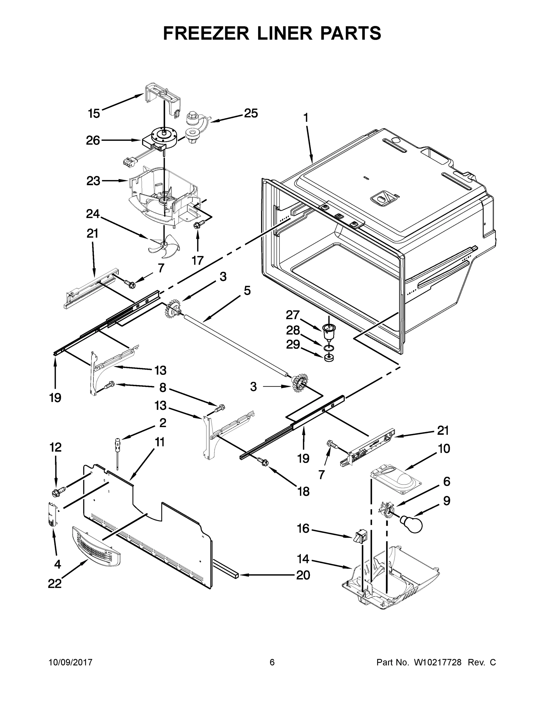 04 - FREEZER LINER PARTS