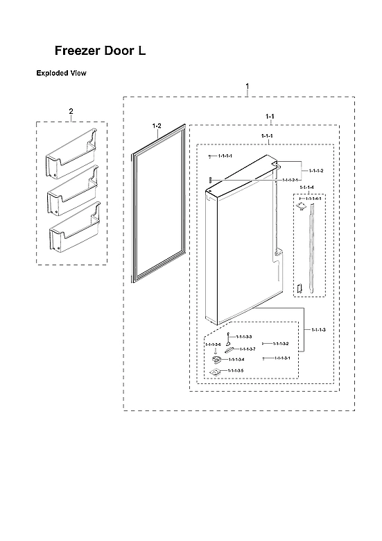 Left Freezer Door Parts