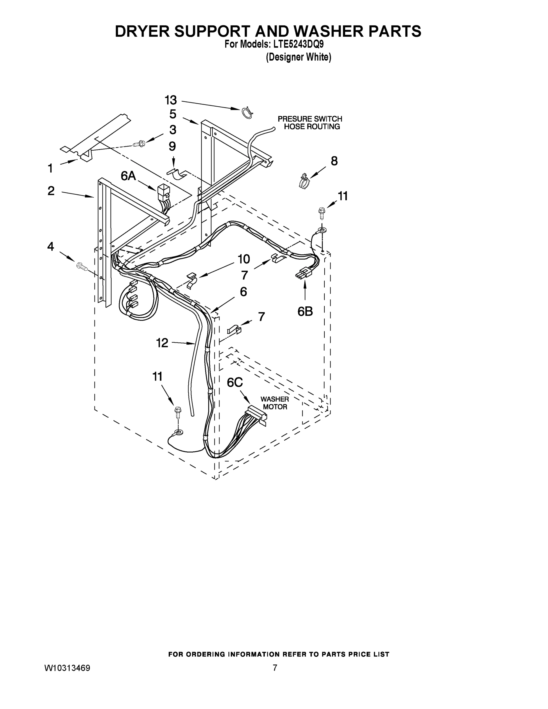 05 - DRYER SUPPORT AND WASHER PARTS