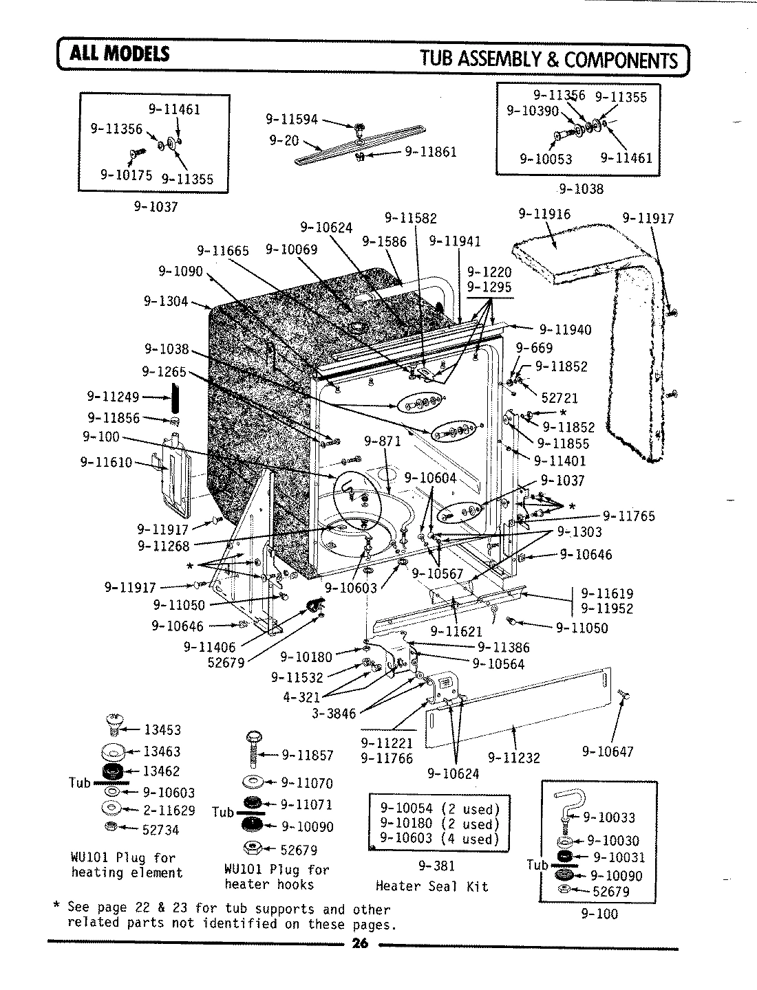 14 - TUB ASSEMBLY & COMPONENTS