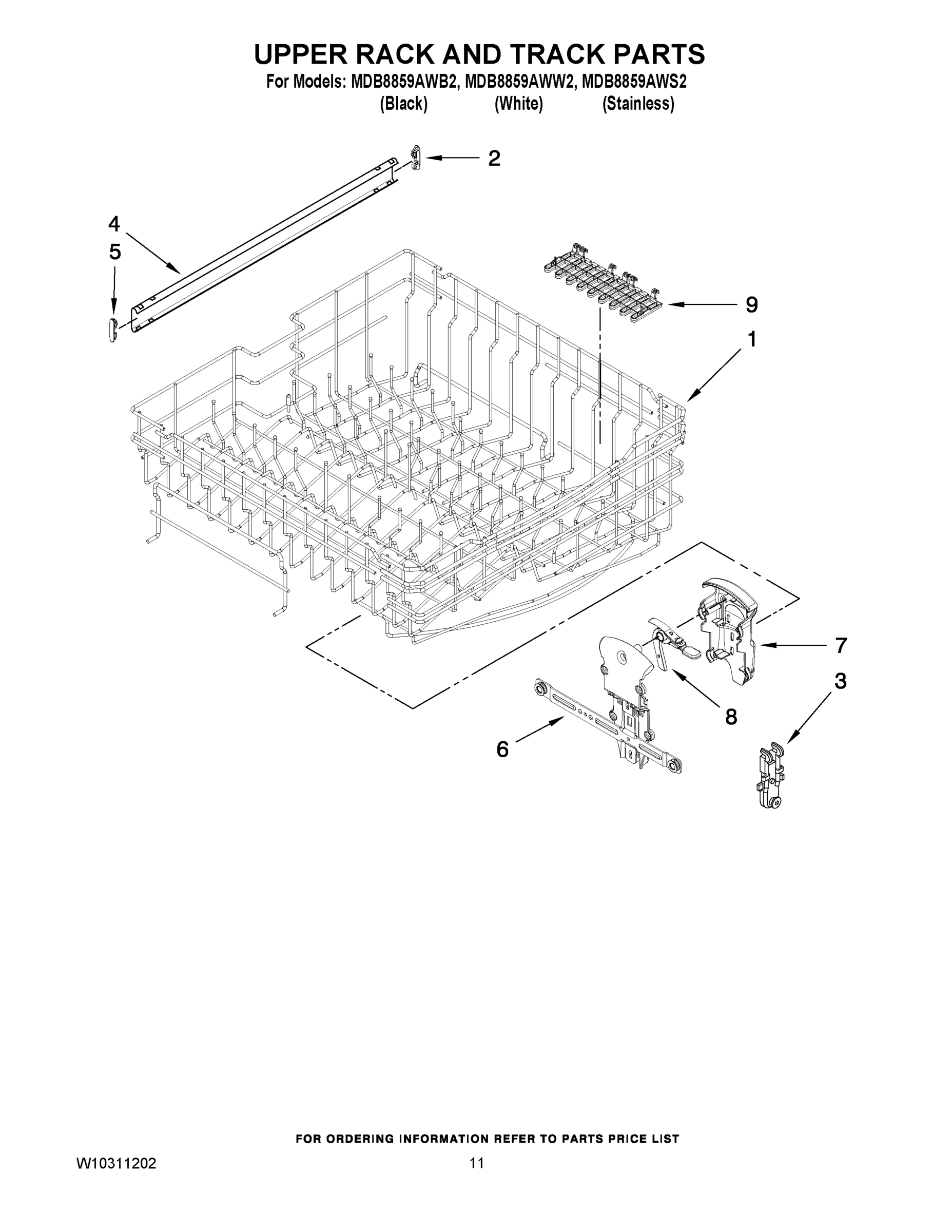 09 - UPPER RACK AND TRACK PARTS