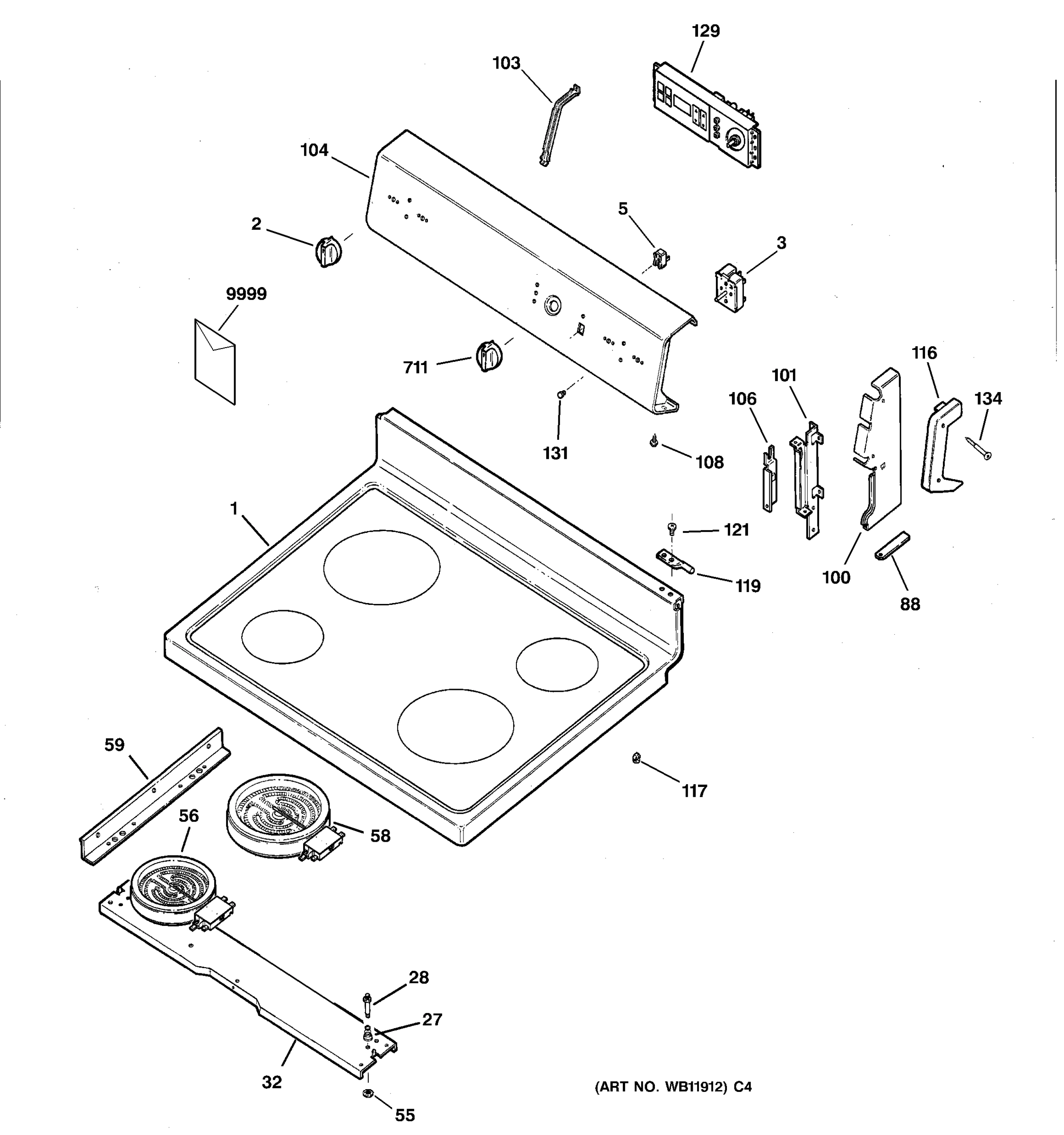 CONTROL PANEL & COOKTOP