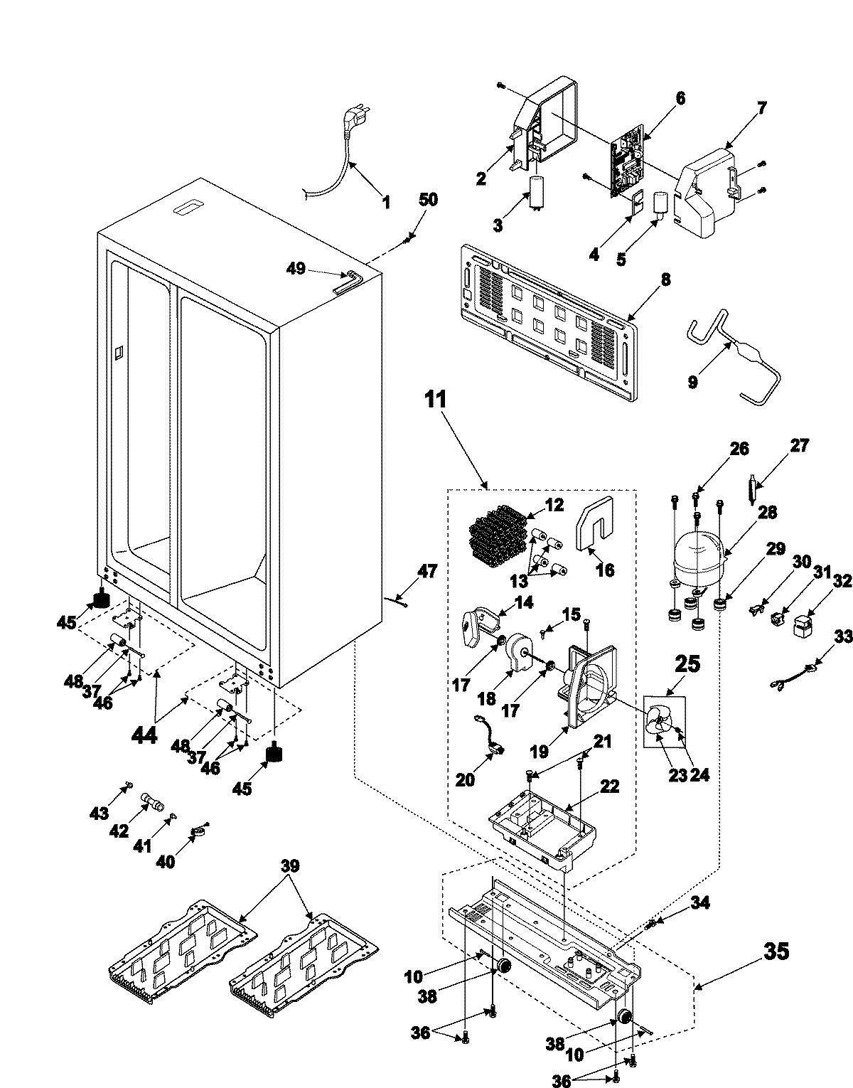 10 - MACHINE COMPARTMENT & CABINET BACK