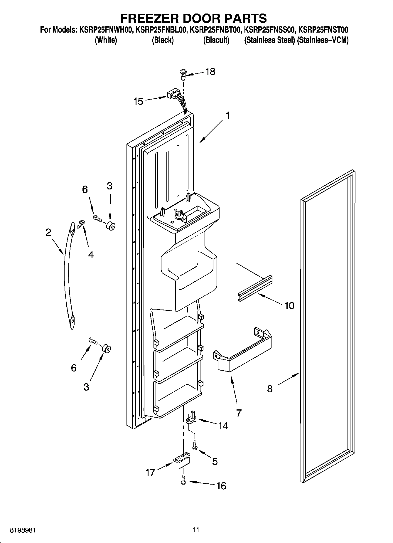 07 - FREEZER DOOR PARTS