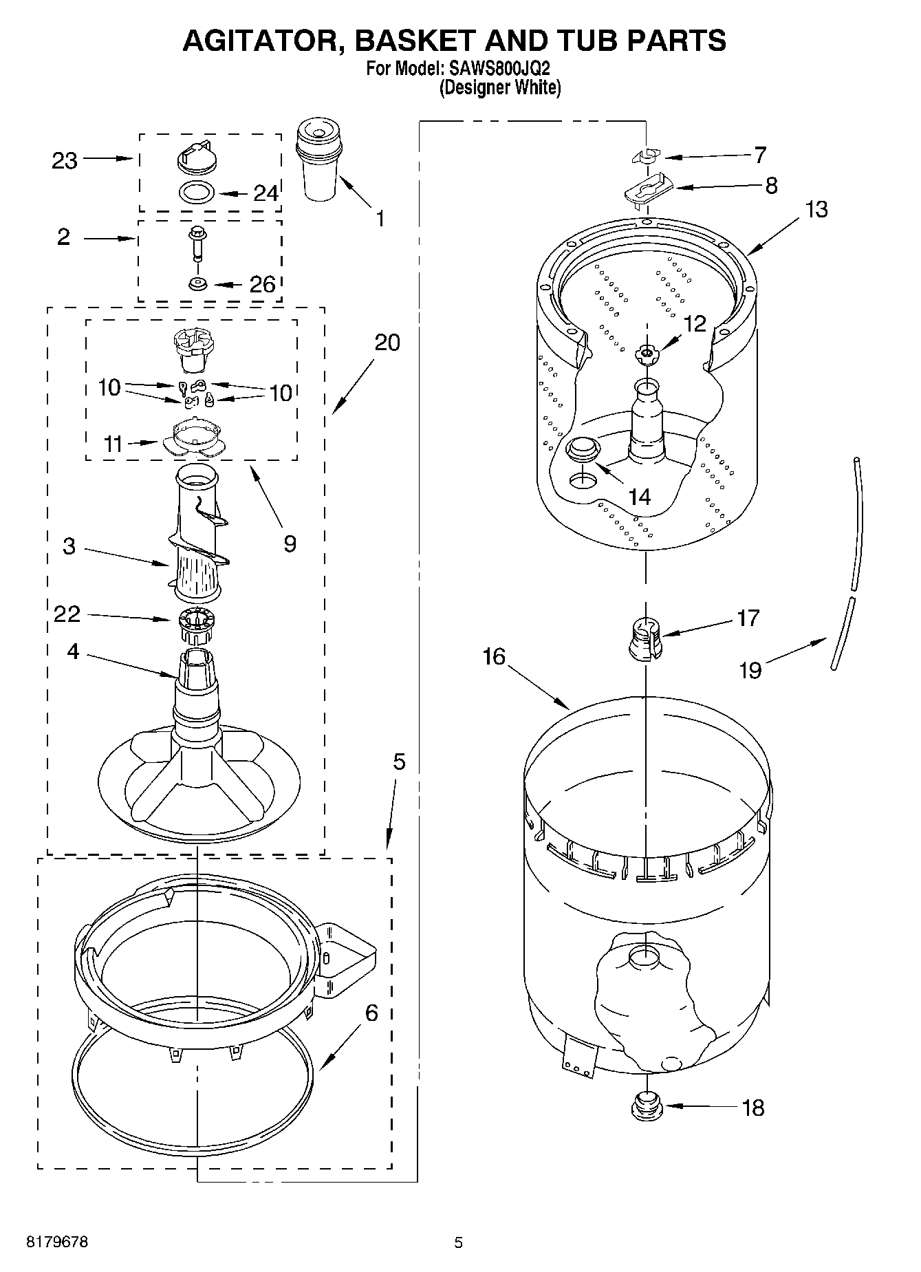 03 - AGITATOR, BASKET AND TUB