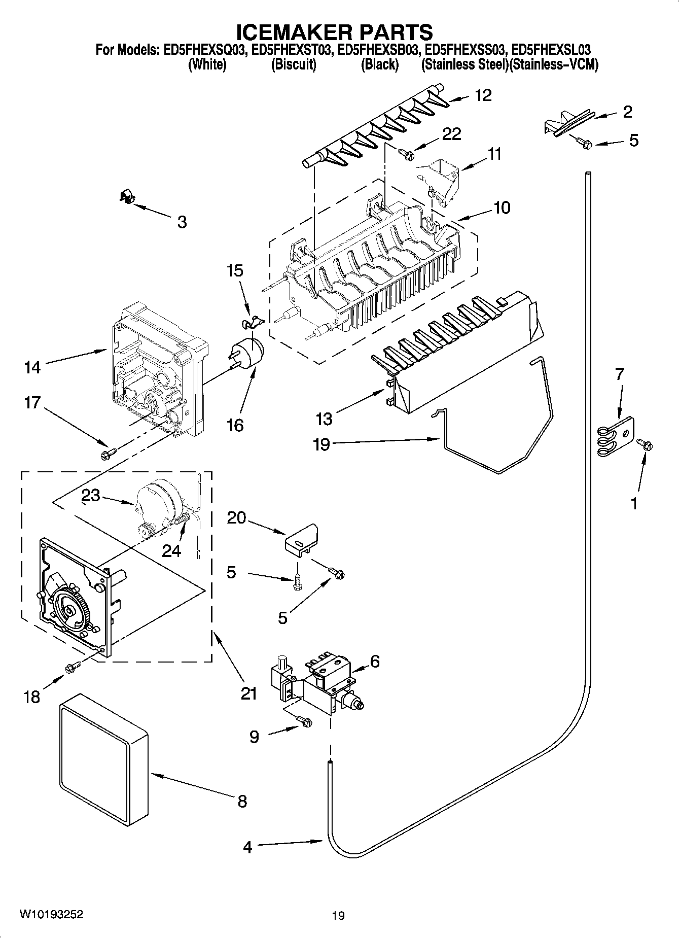 12 - ICEMAKER PARTS, OPTIONAL PARTS (NOT INCLUDED)