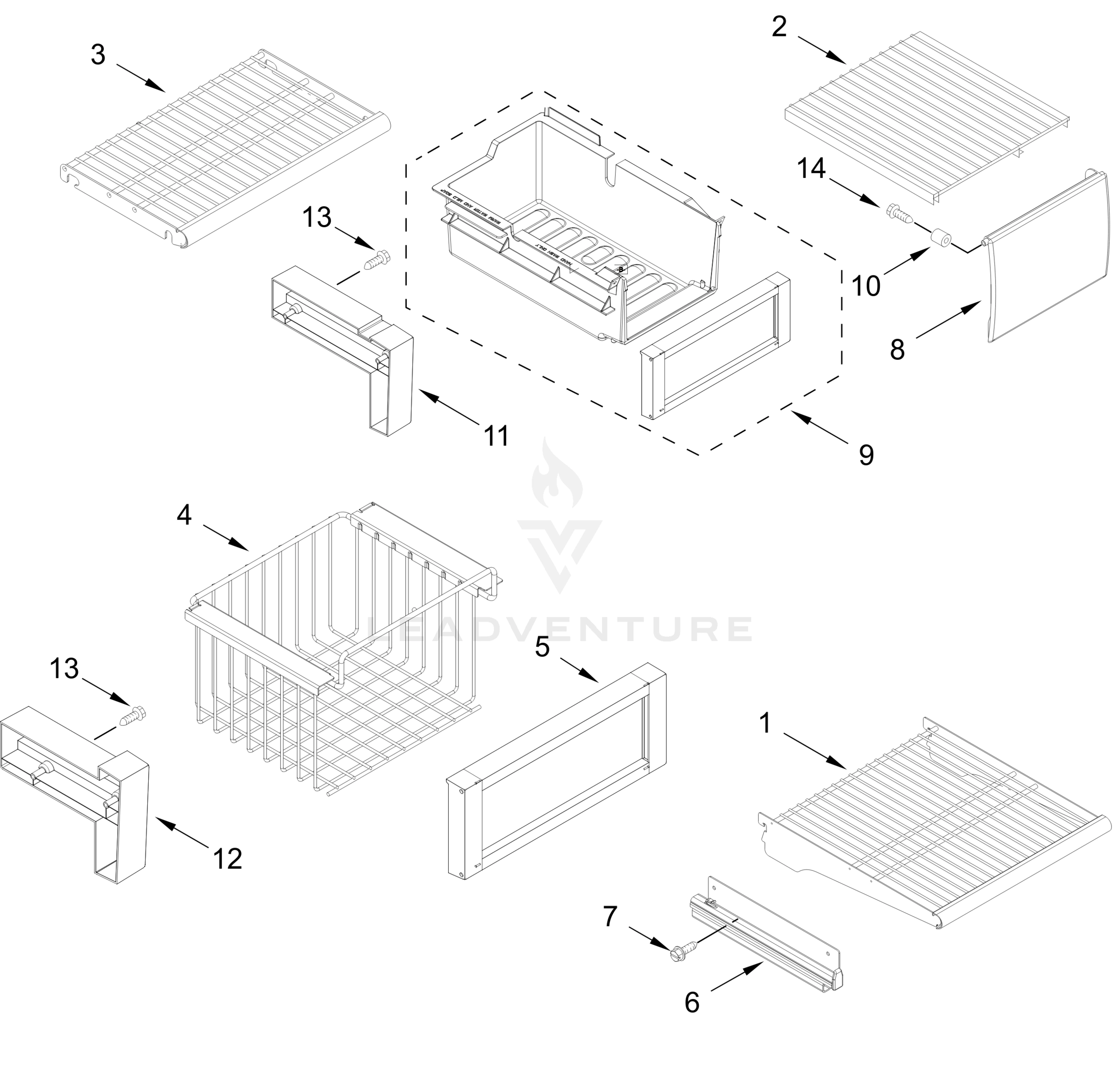 FREEZER SHELF PARTS