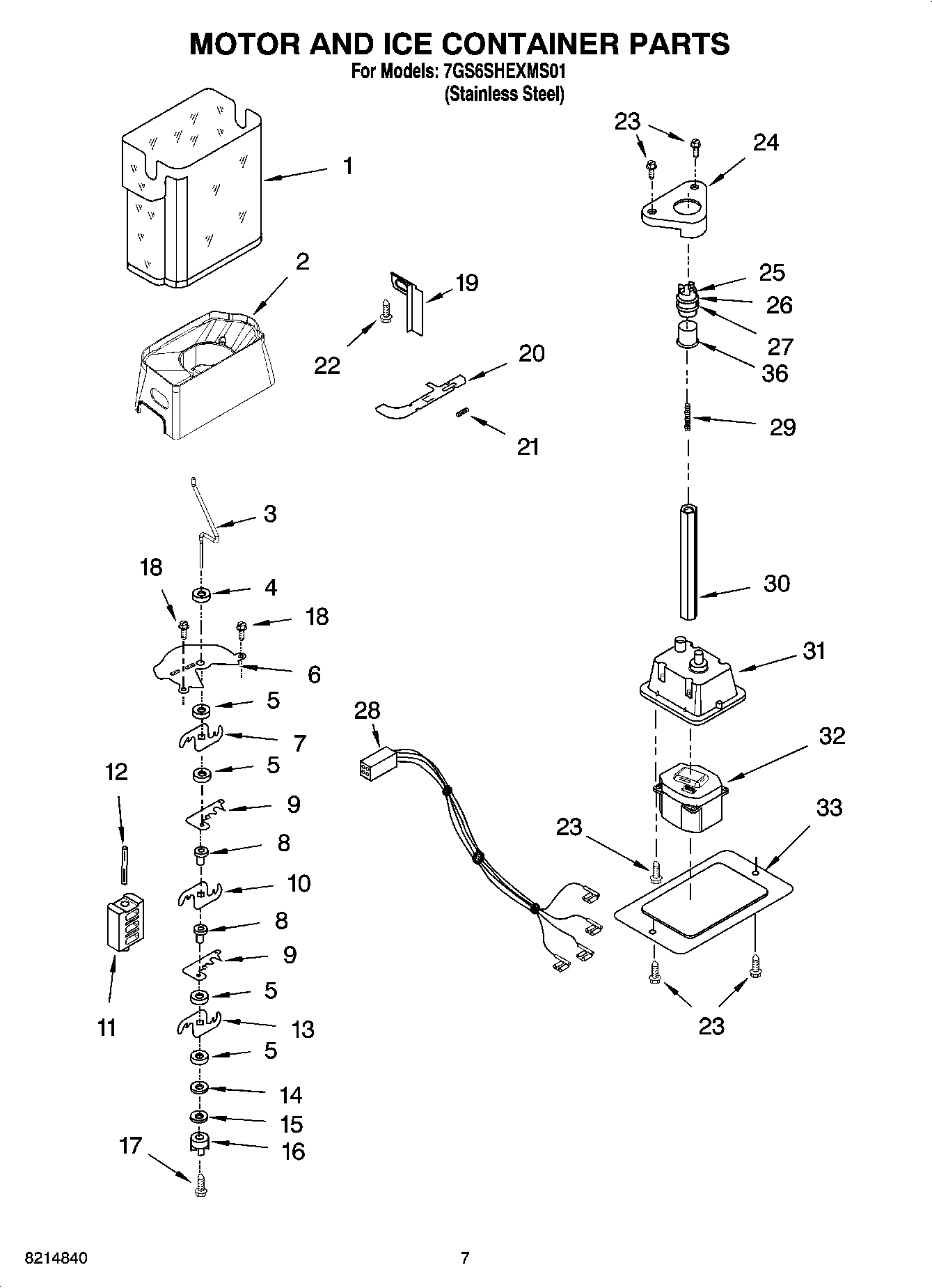 05 - MOTOR AND ICE CONTAINER PARTS