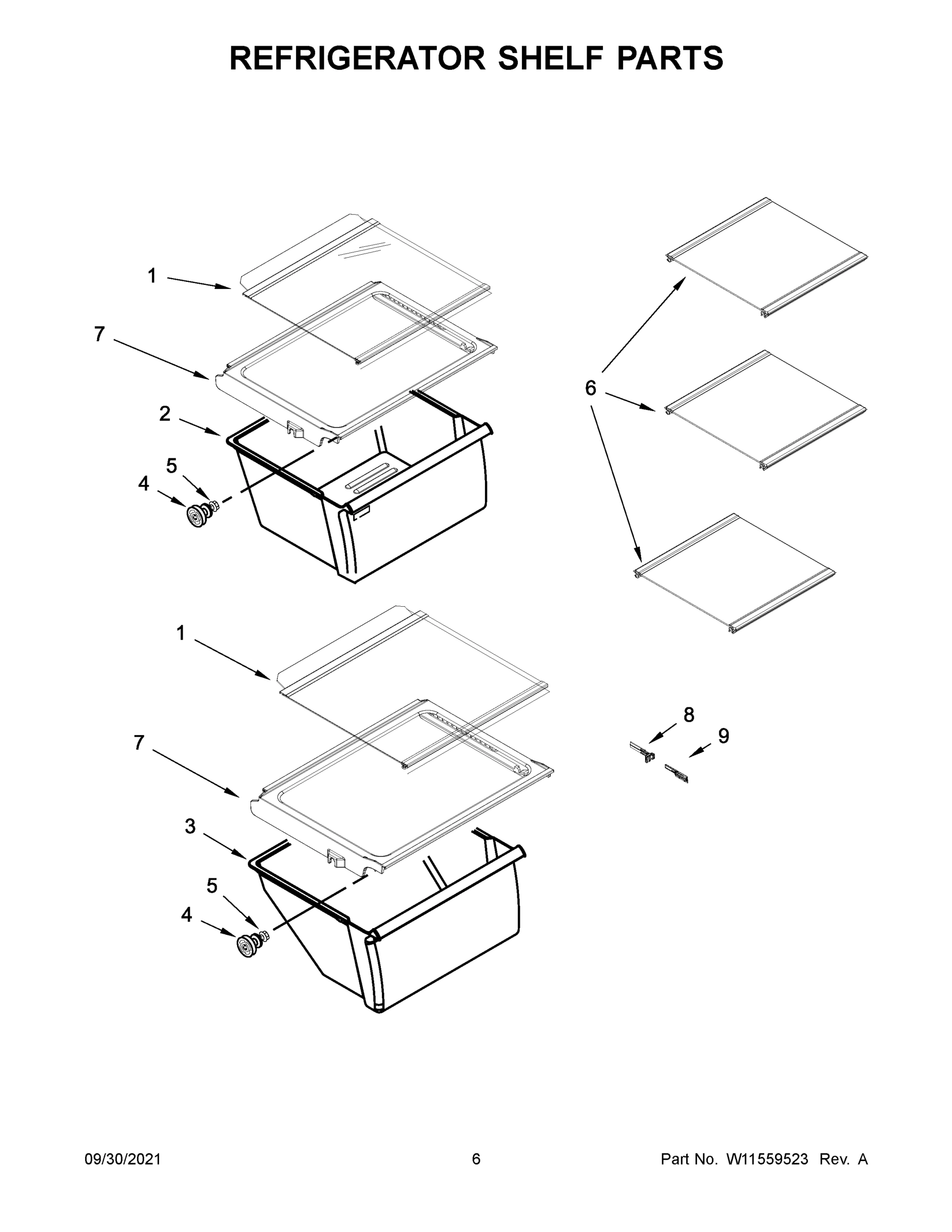 04 - REFRIGERATOR SHELF PARTS