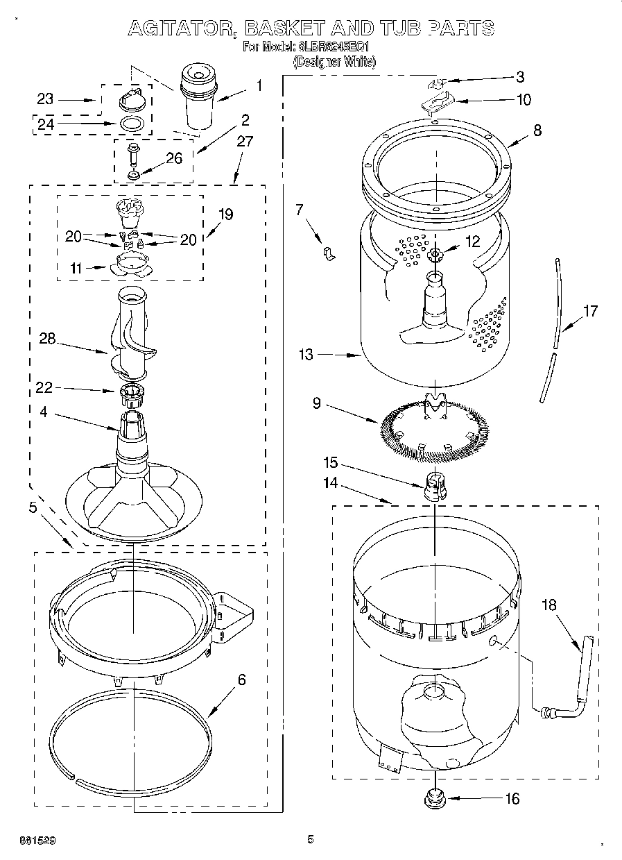 03 - AGITATOR, BASKET AND TUB