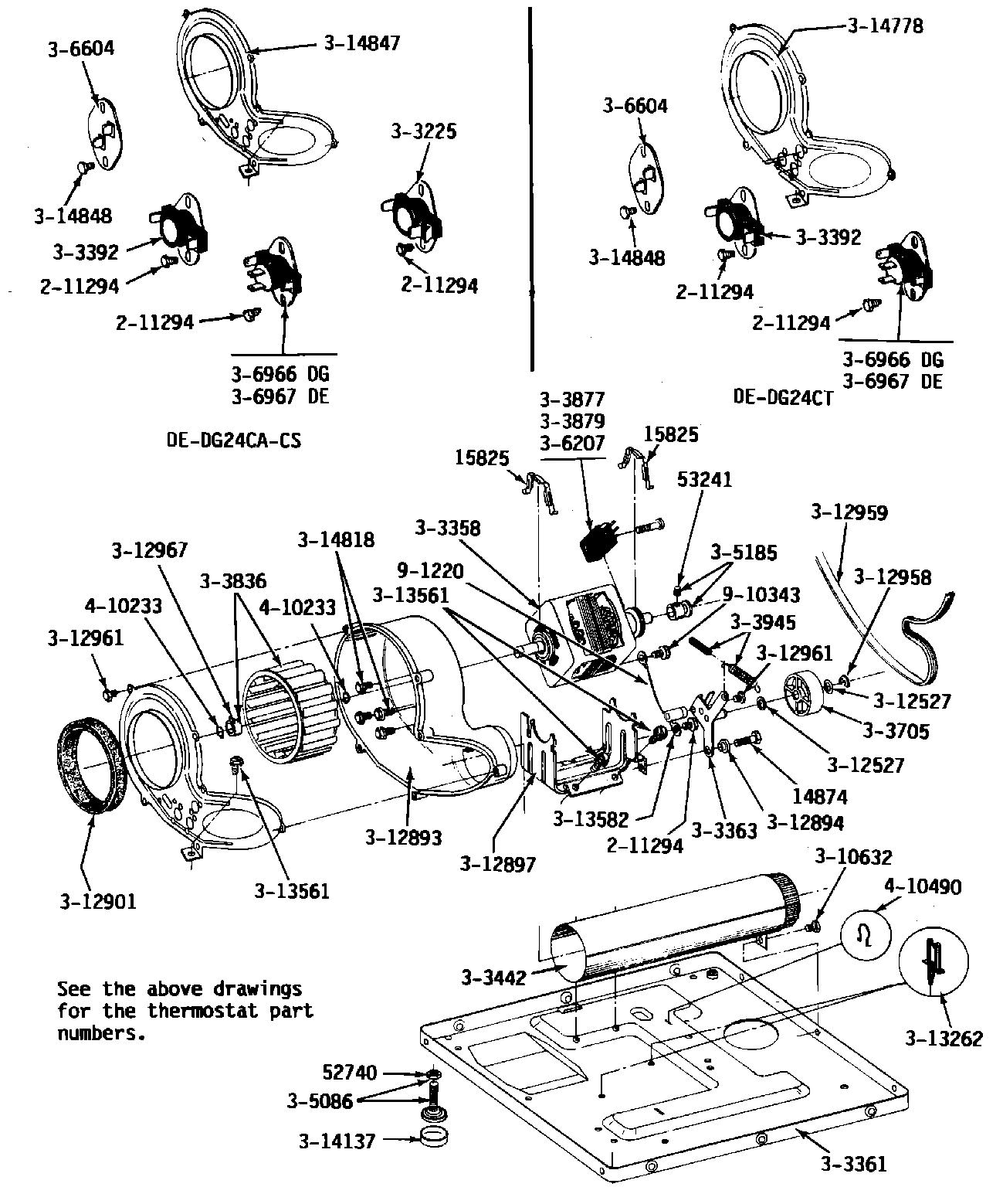 09 - MOTOR, BLOWER, BASE FRAME & THERMOSTATS