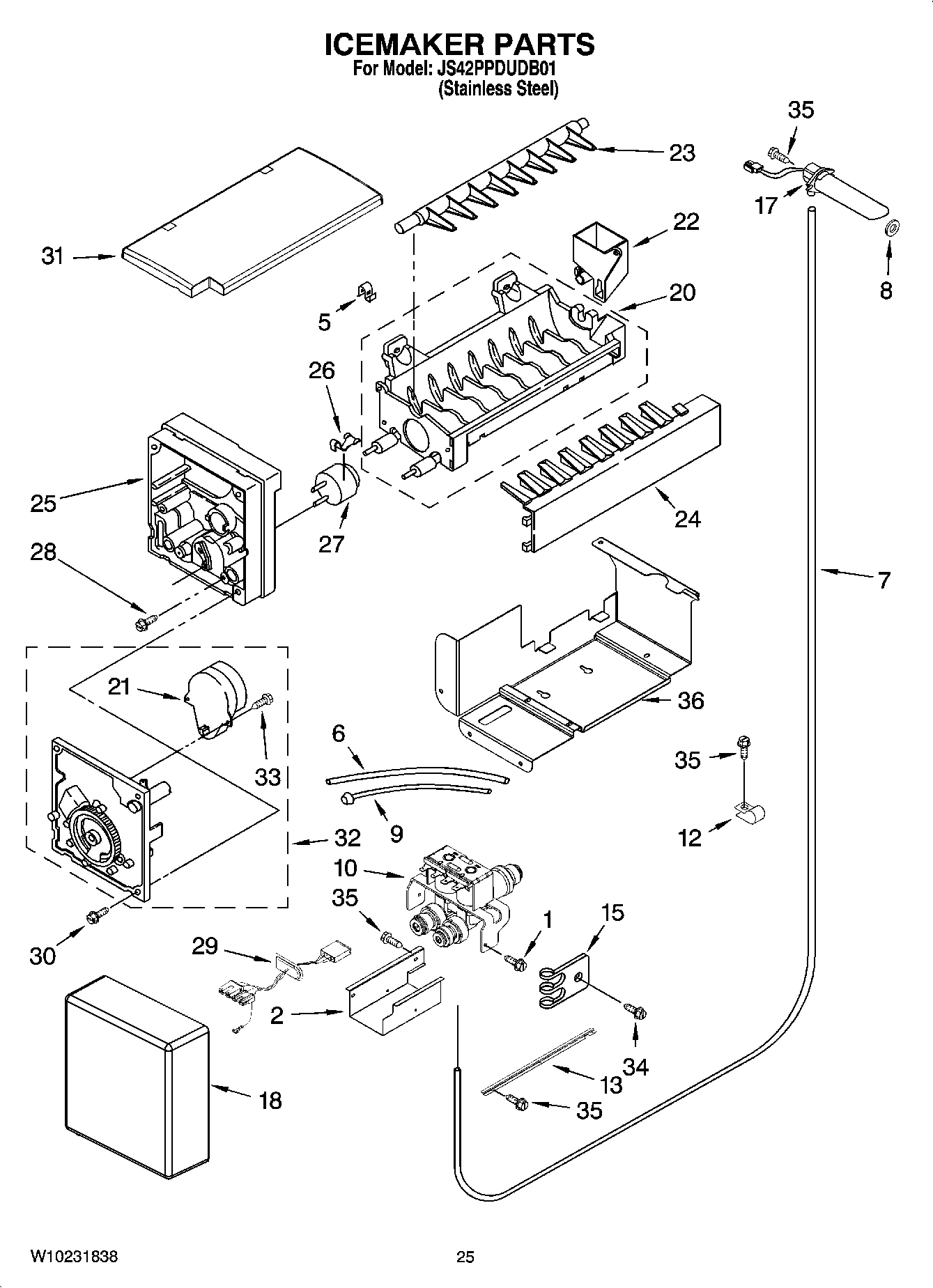 15 - ICEMAKER PARTS