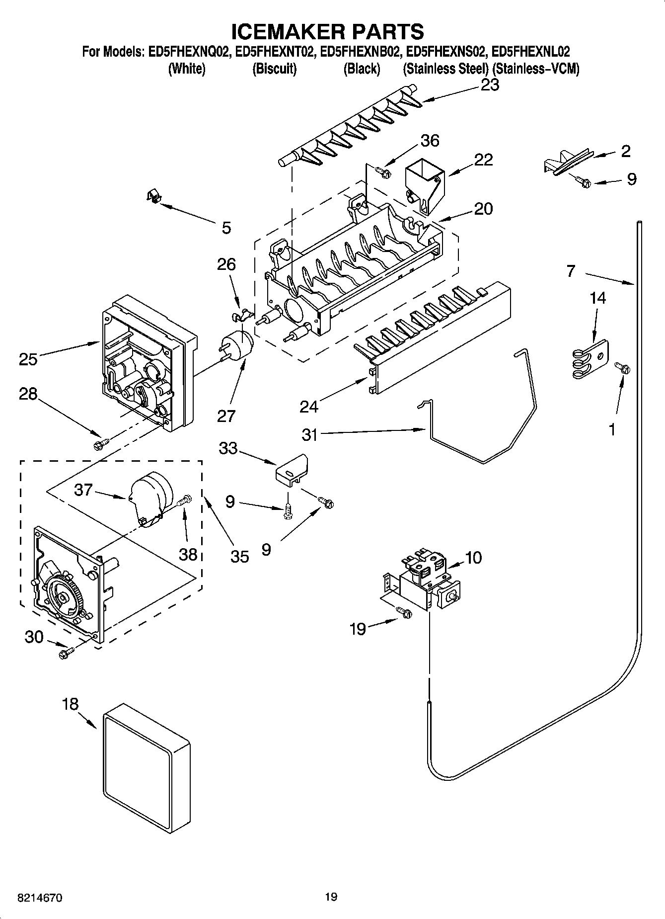 12 - ICEMAKER PARTS, OPTIONAL PARTS