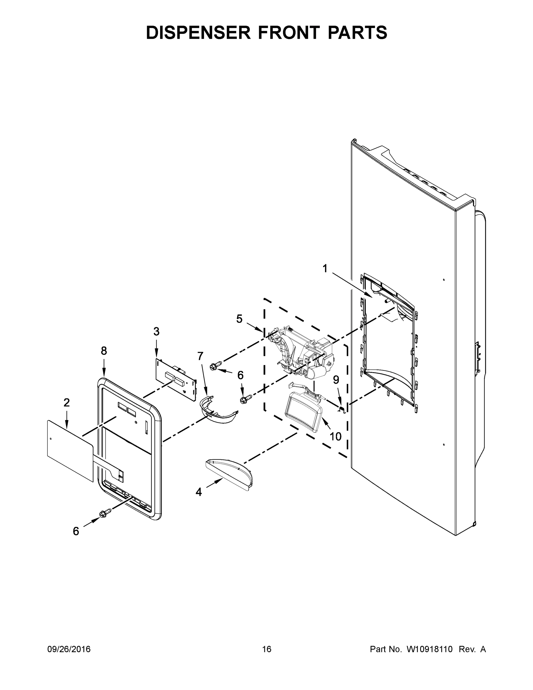 09 - DISPENSER FRONT PARTS