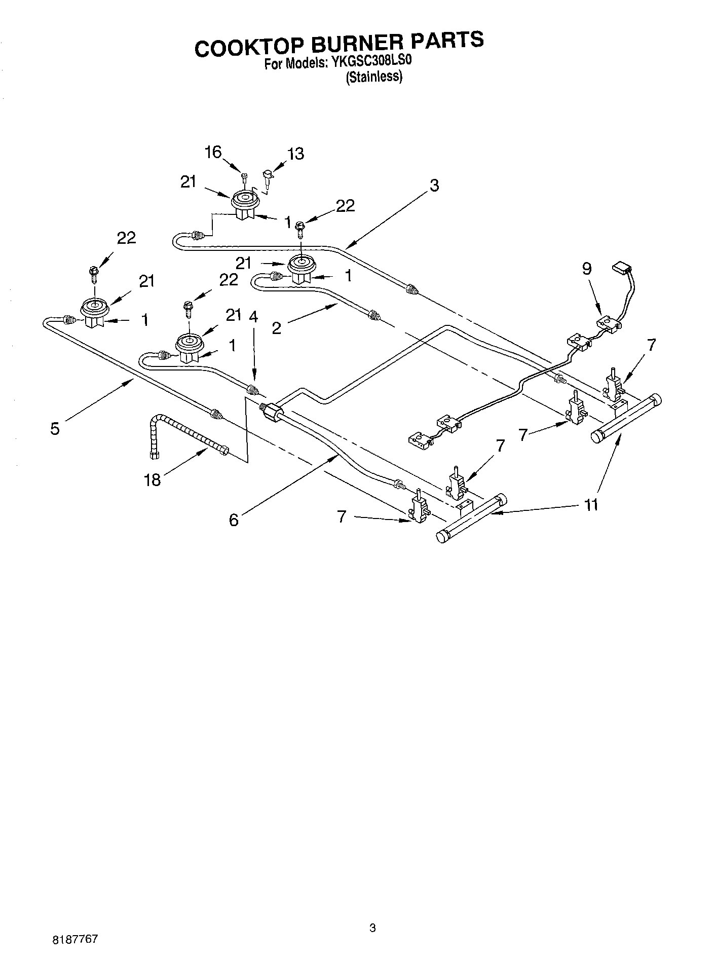 02 - COOKTOP BURNER PARTS