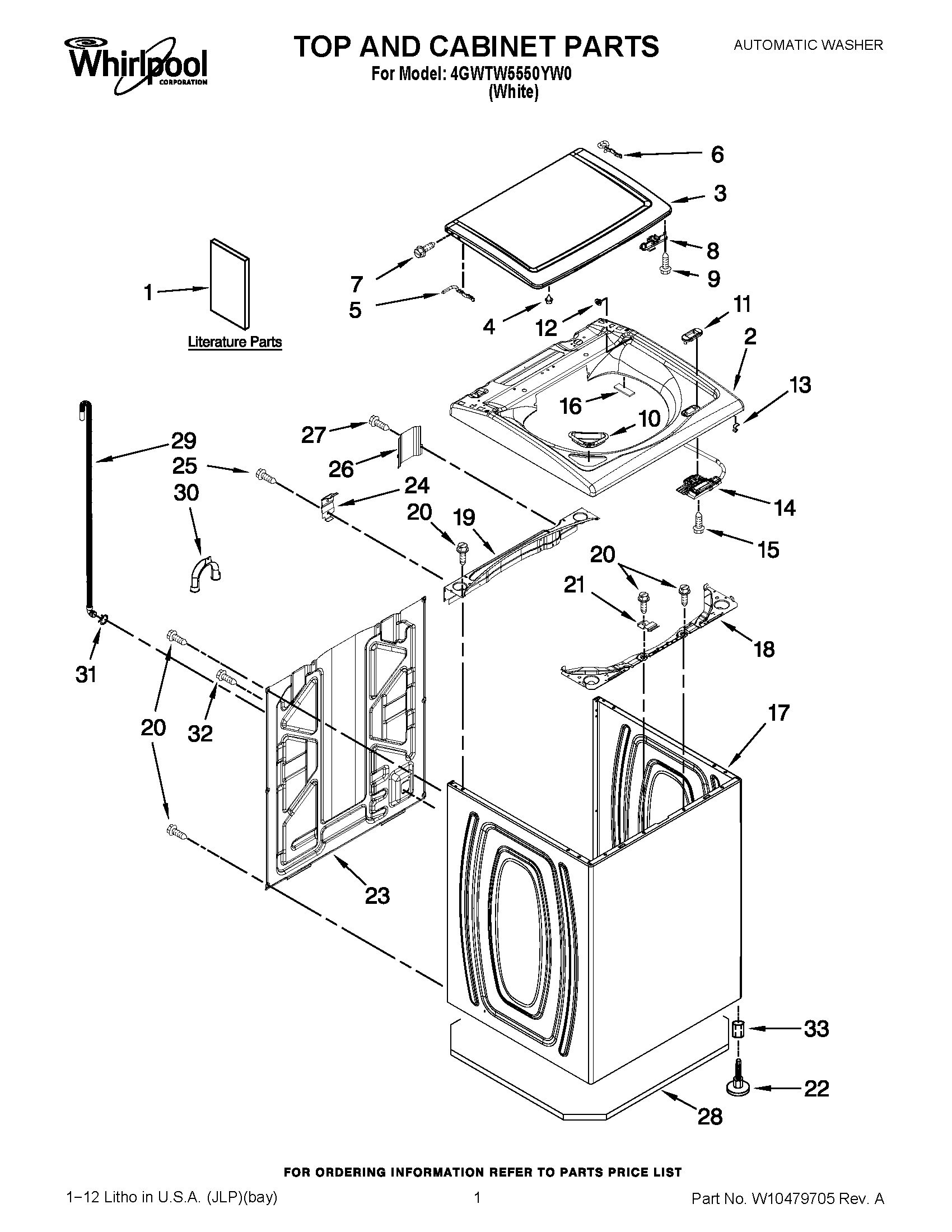 01 - TOP AND CABINET PARTS