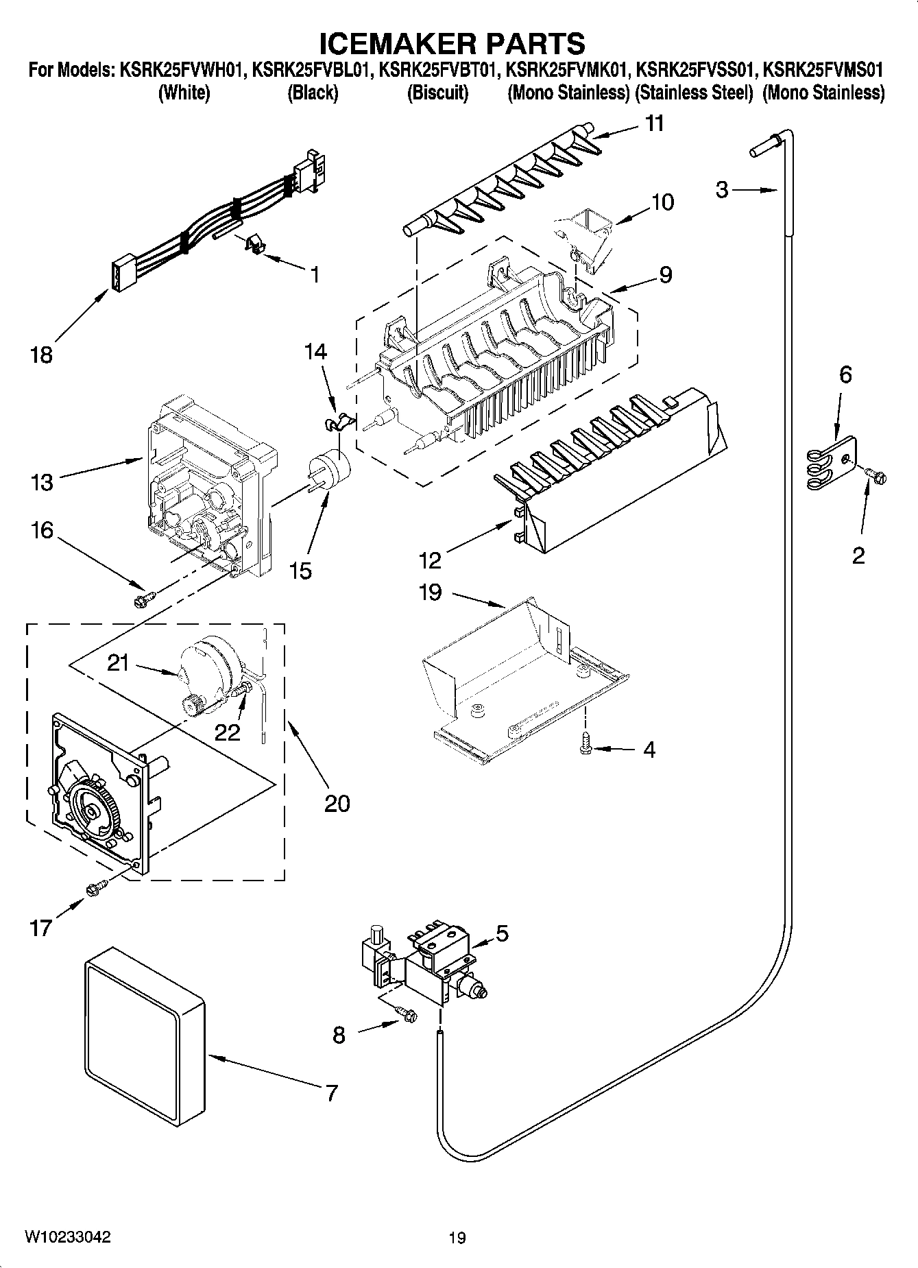 12 - ICEMAKER PARTS, OPTIONAL PARTS (NOT INCLUDED)