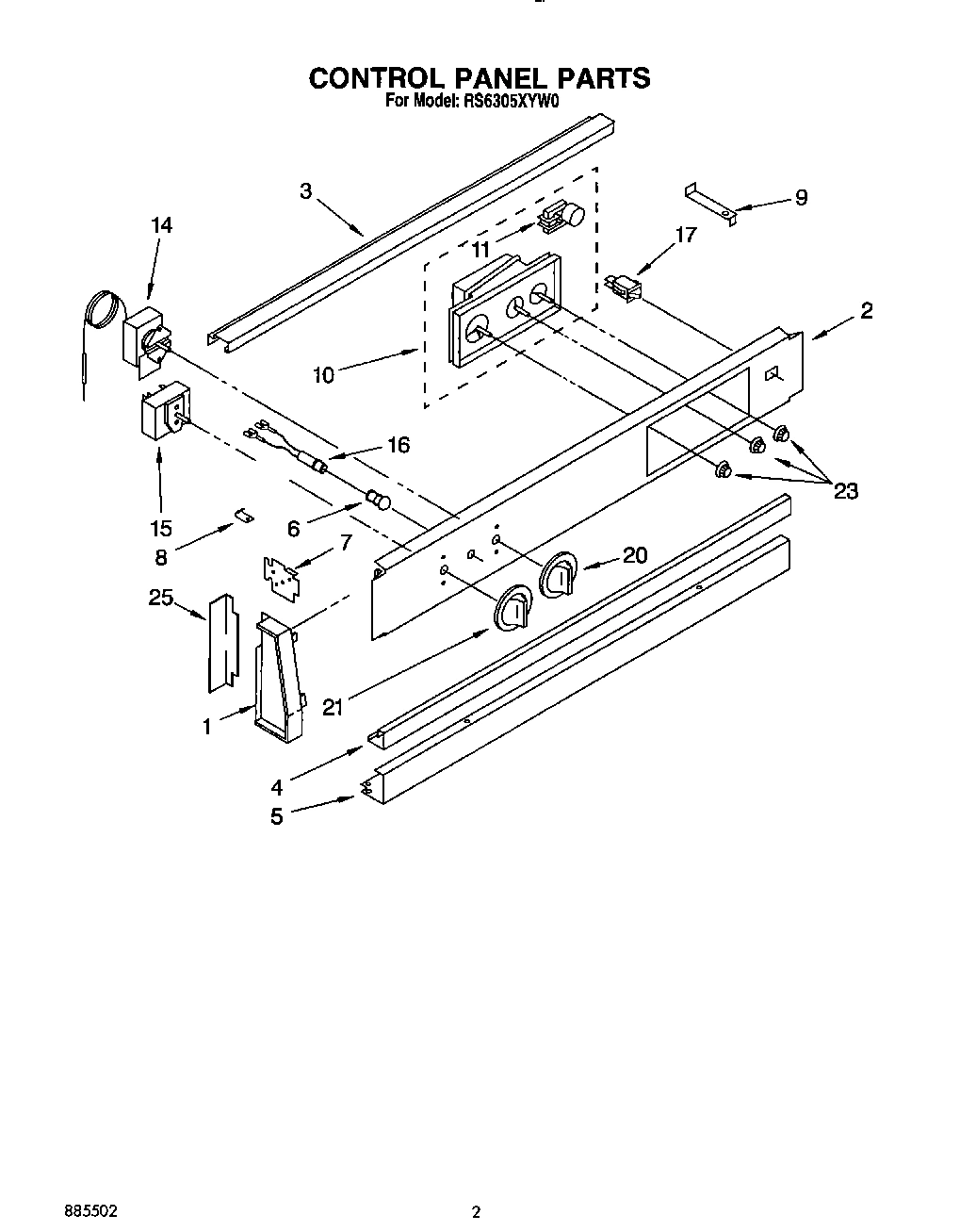 02 - CONTROL PANEL, LIT/OPTIONAL