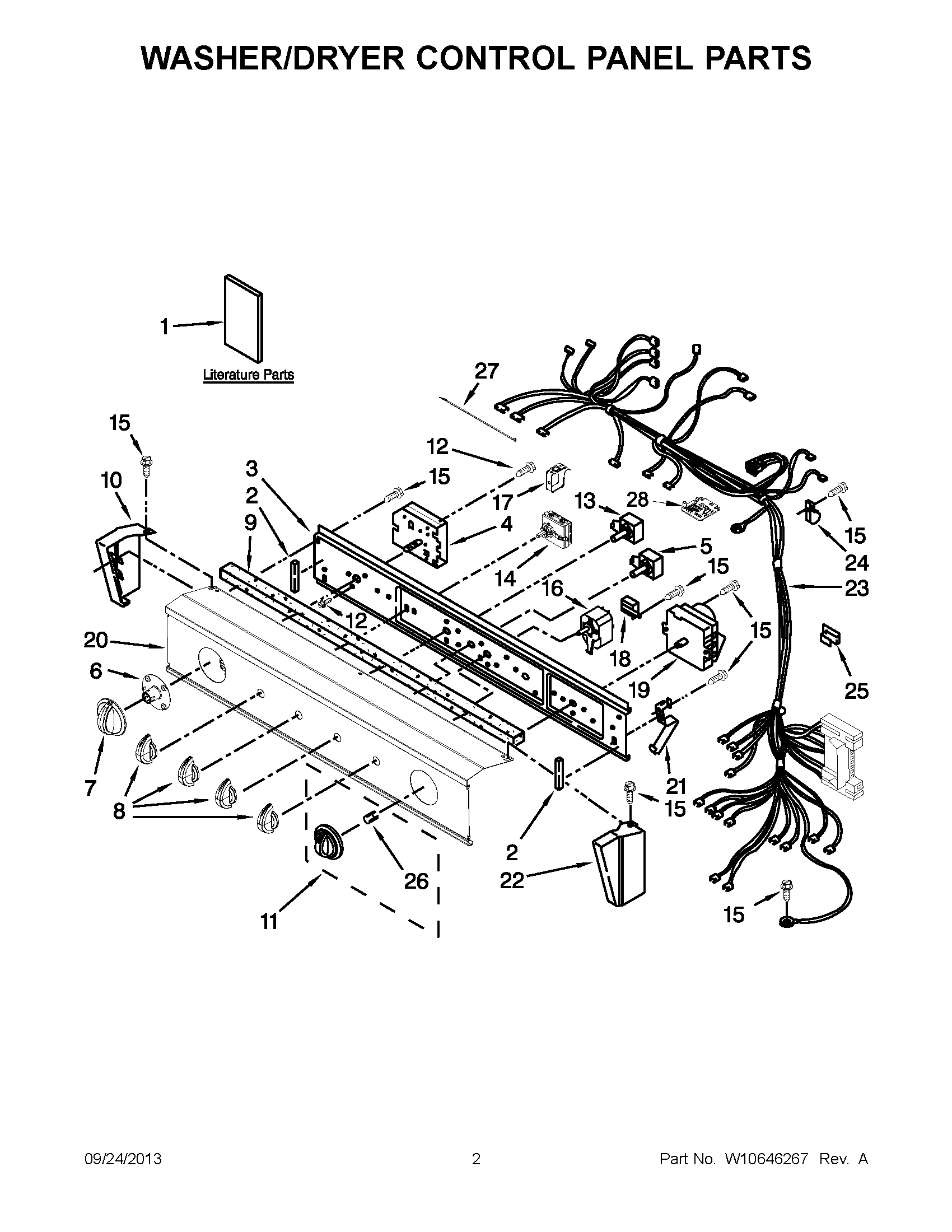 02 - WASHER/DRYER CONTROL PANEL PARTS