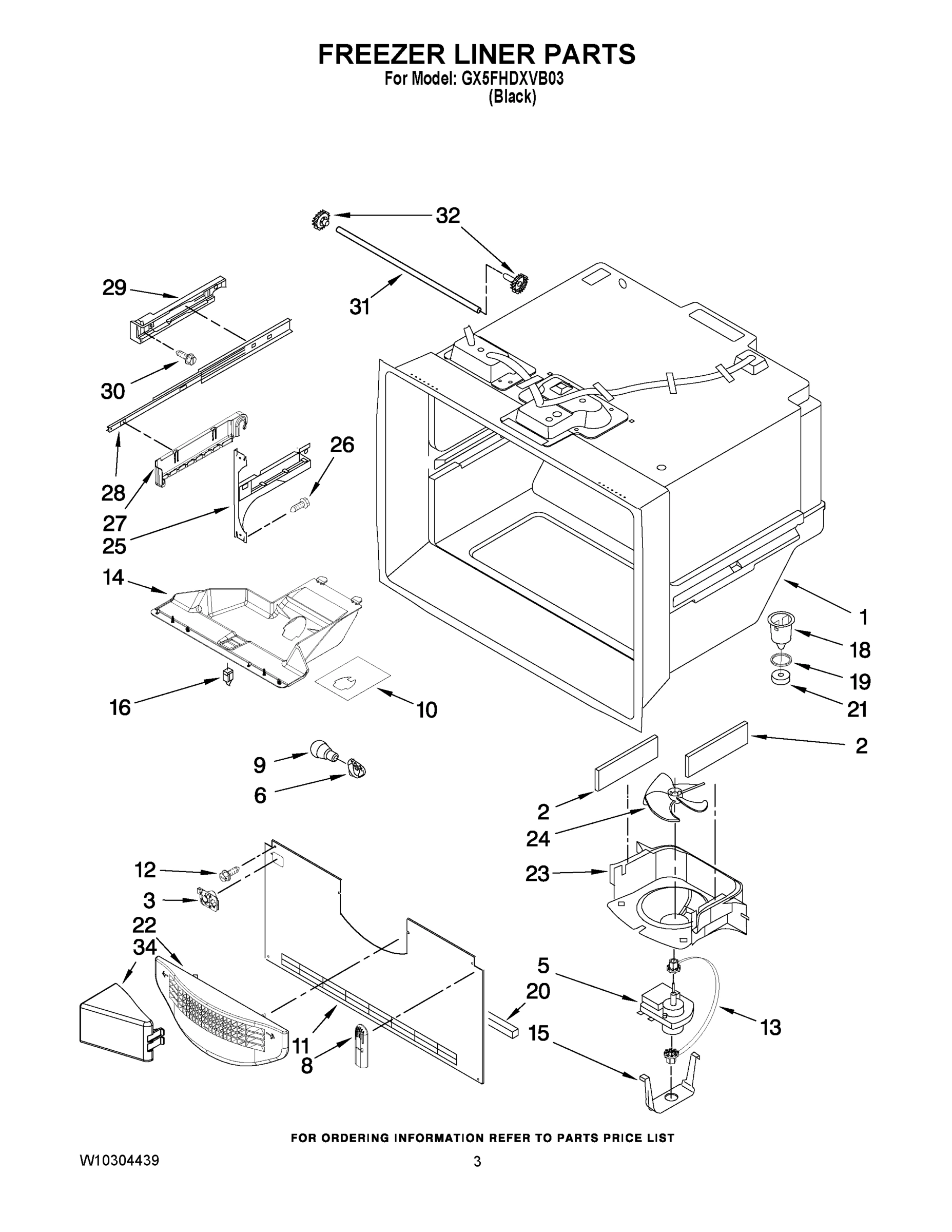 02 - FREEZER LINER PARTS