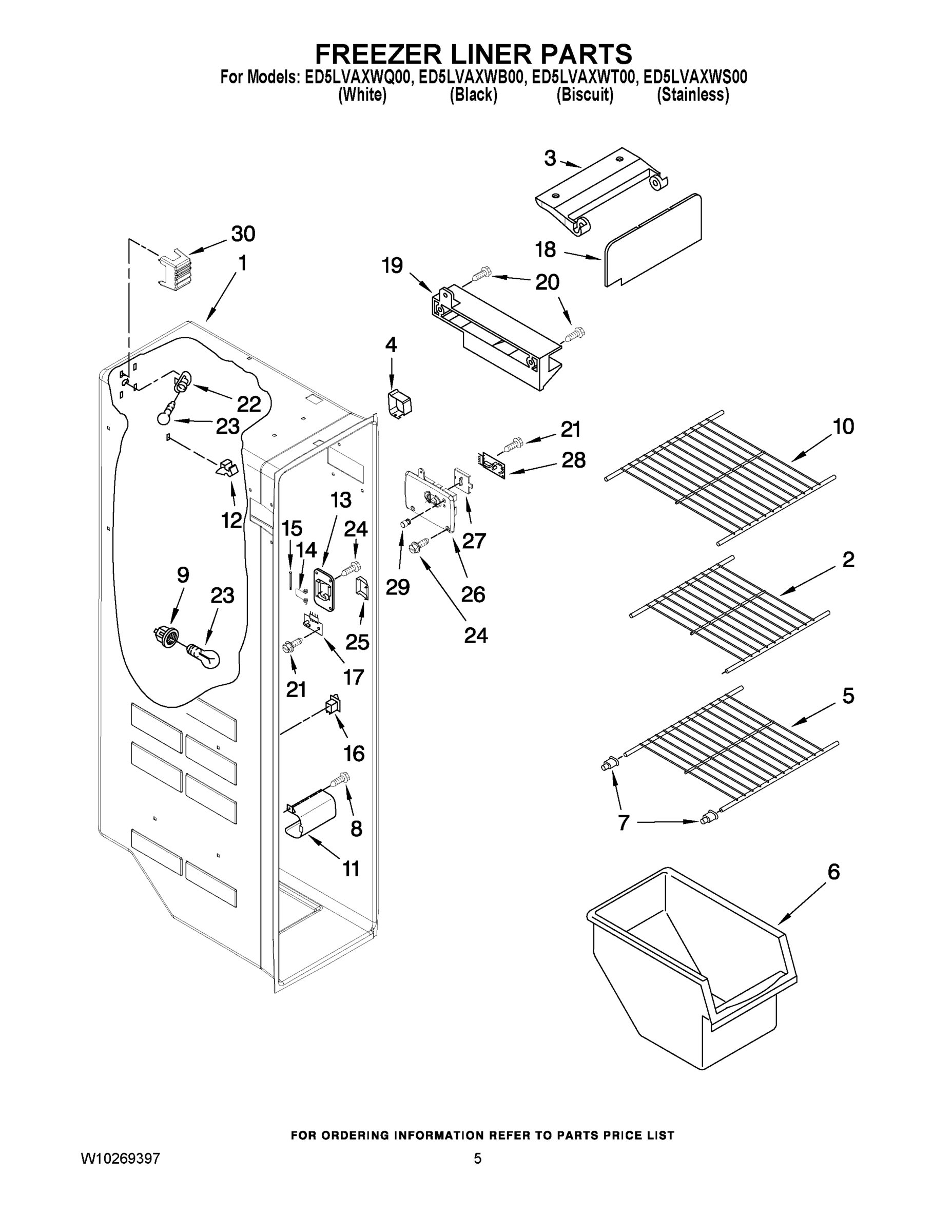 04 - FREEZER LINER PARTS