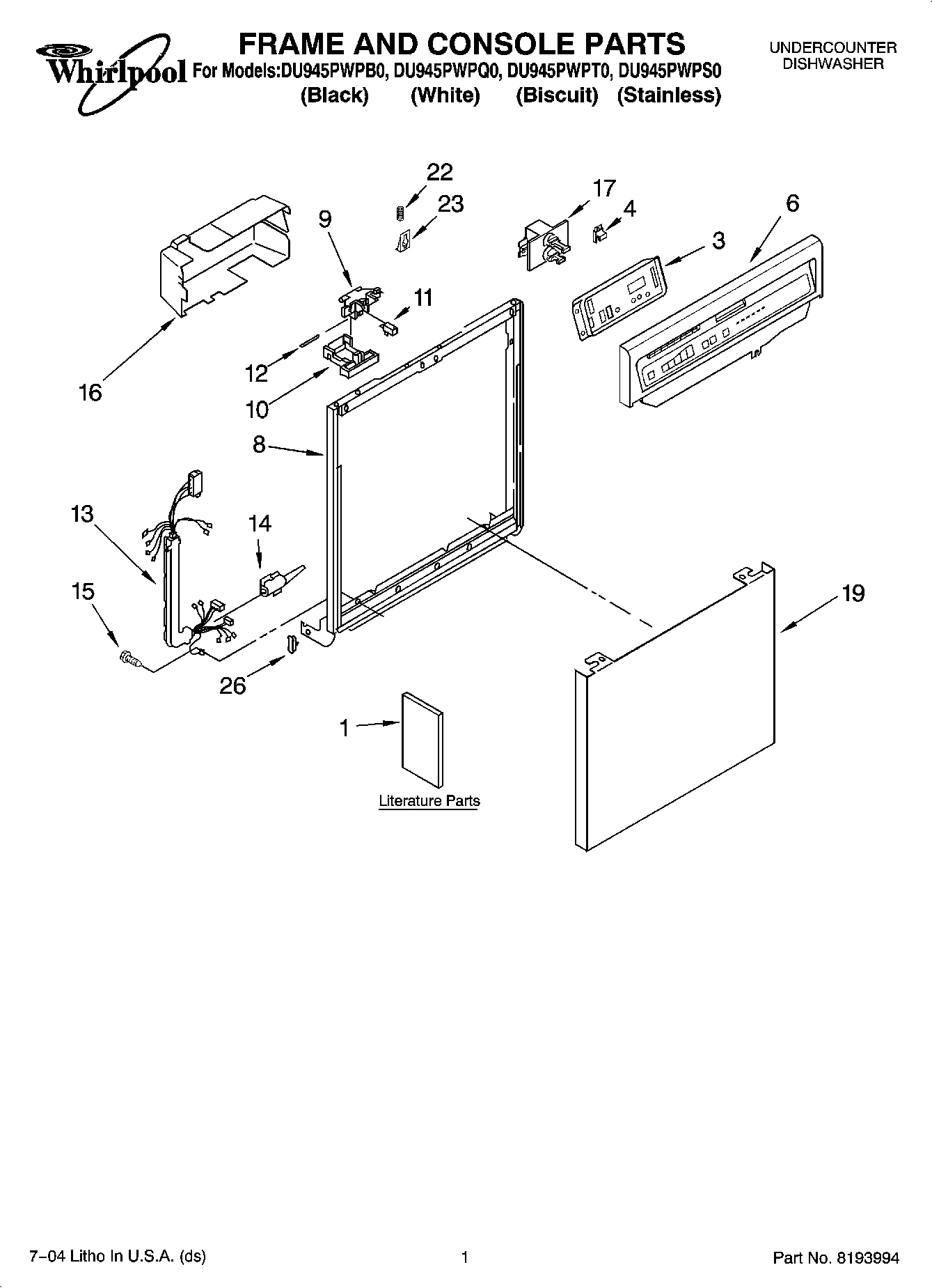 01 - FRAME AND CONSOLE PARTS