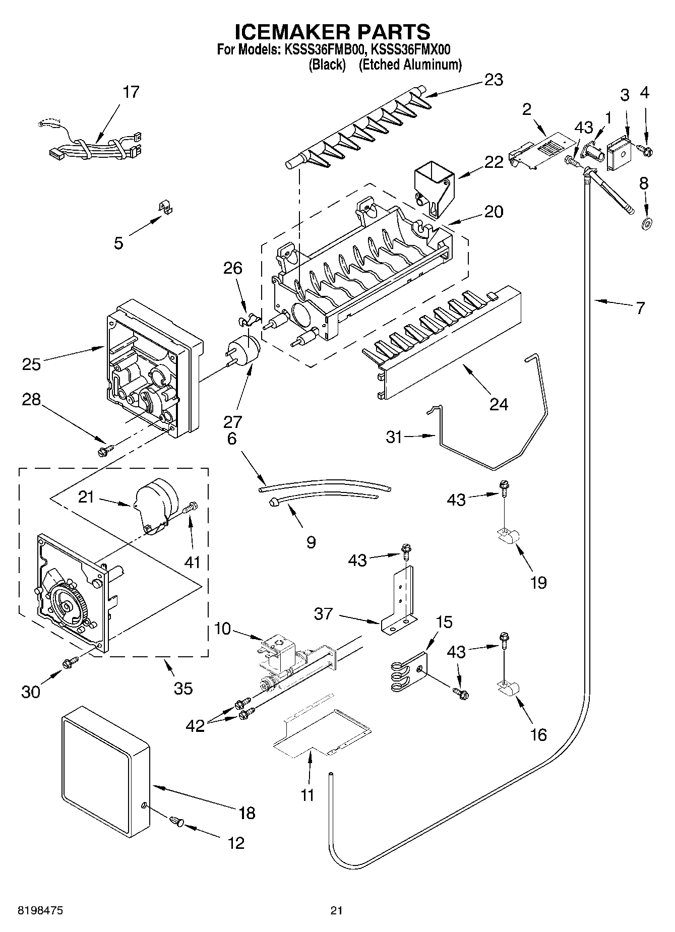 13 - ICEMAKER PARTS