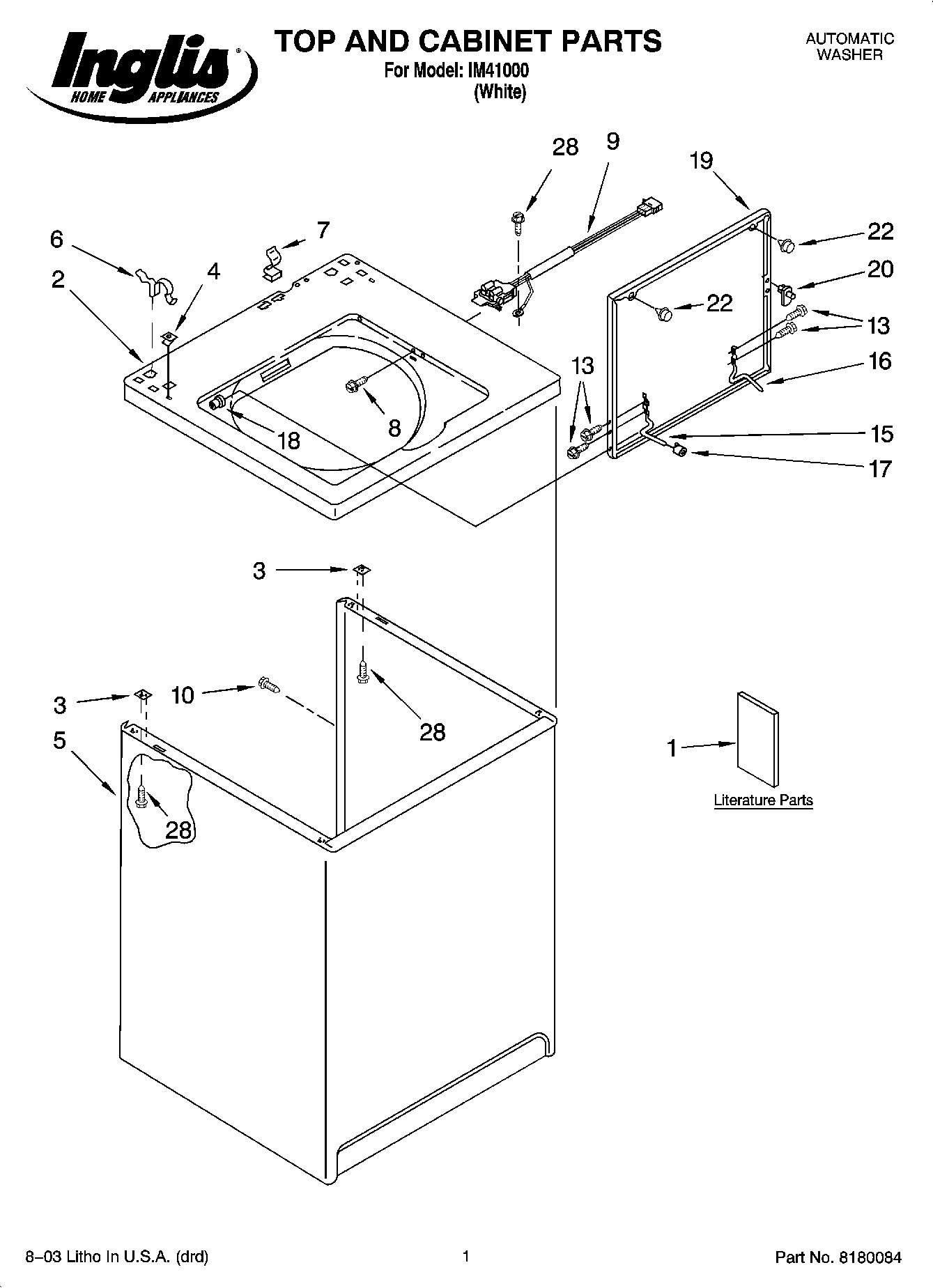 01 - TOP AND CABINET PARTS
