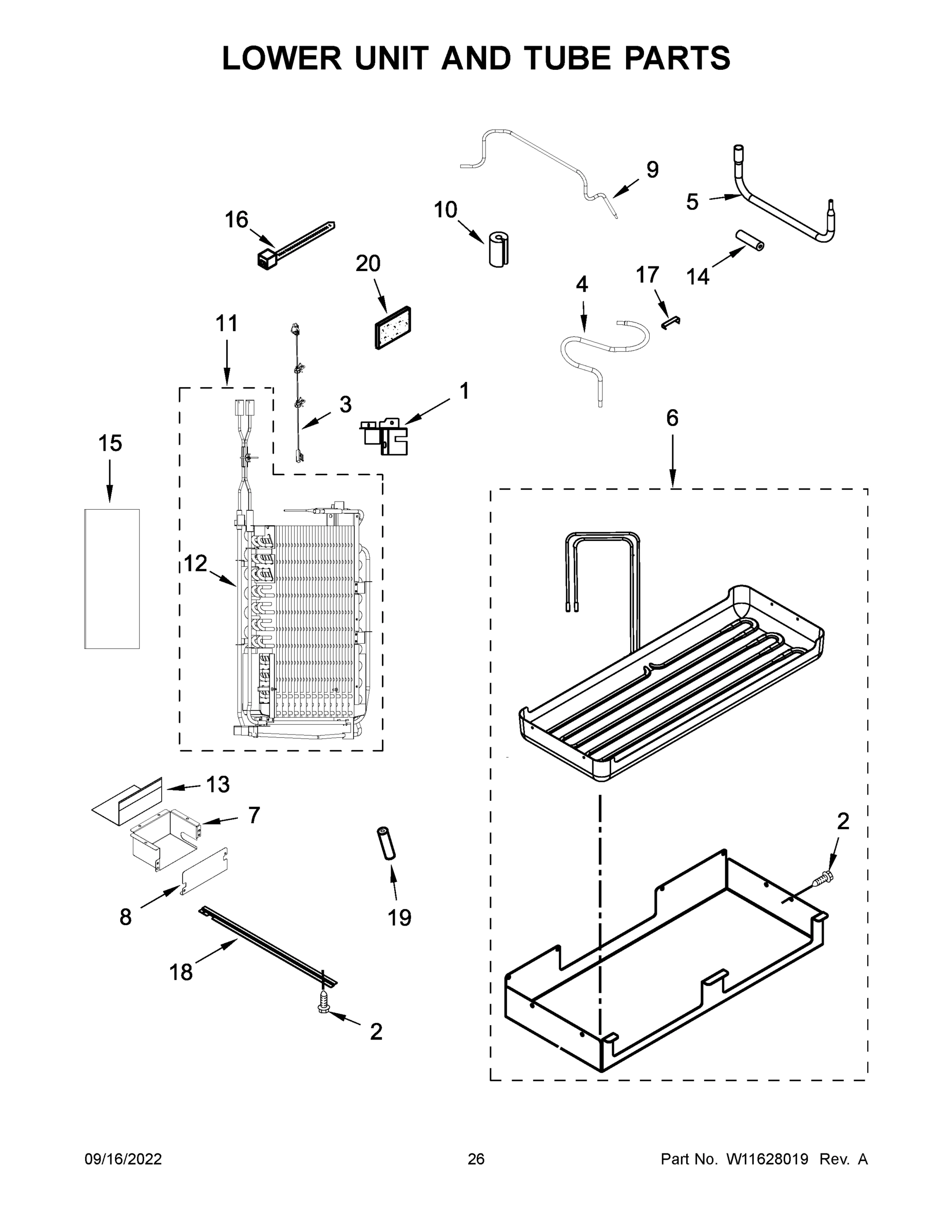 14 - LOWER UNIT AND TUBE PARTS
