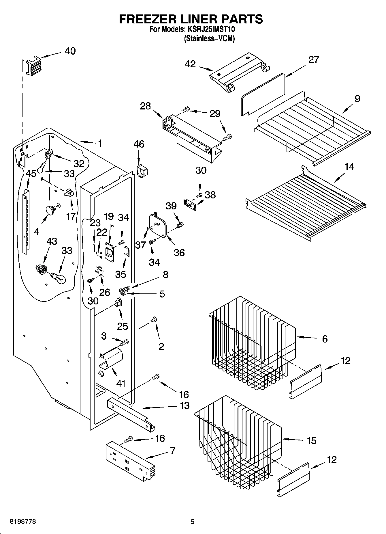 04 - FREEZER LINER PARTS