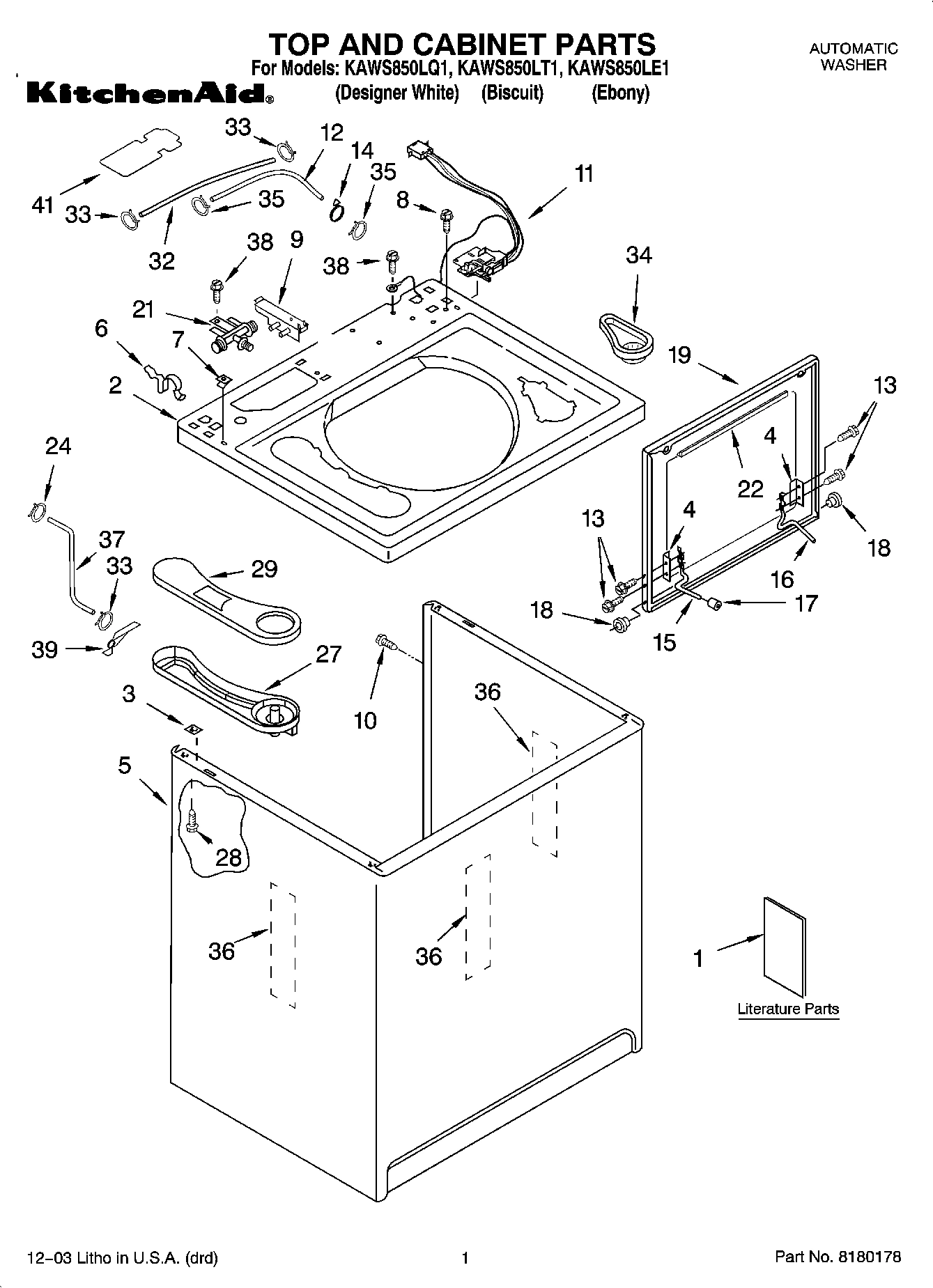 01 - TOP AND CABINET PARTS
